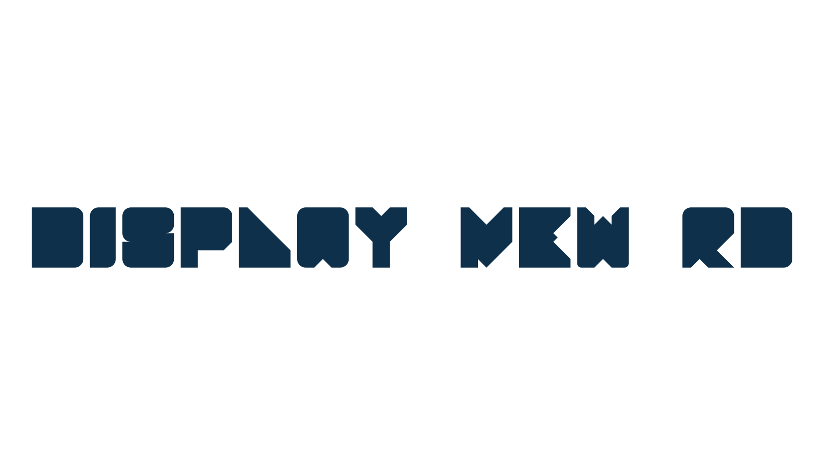 Display New RD, fancy various techno sci-fi font preview