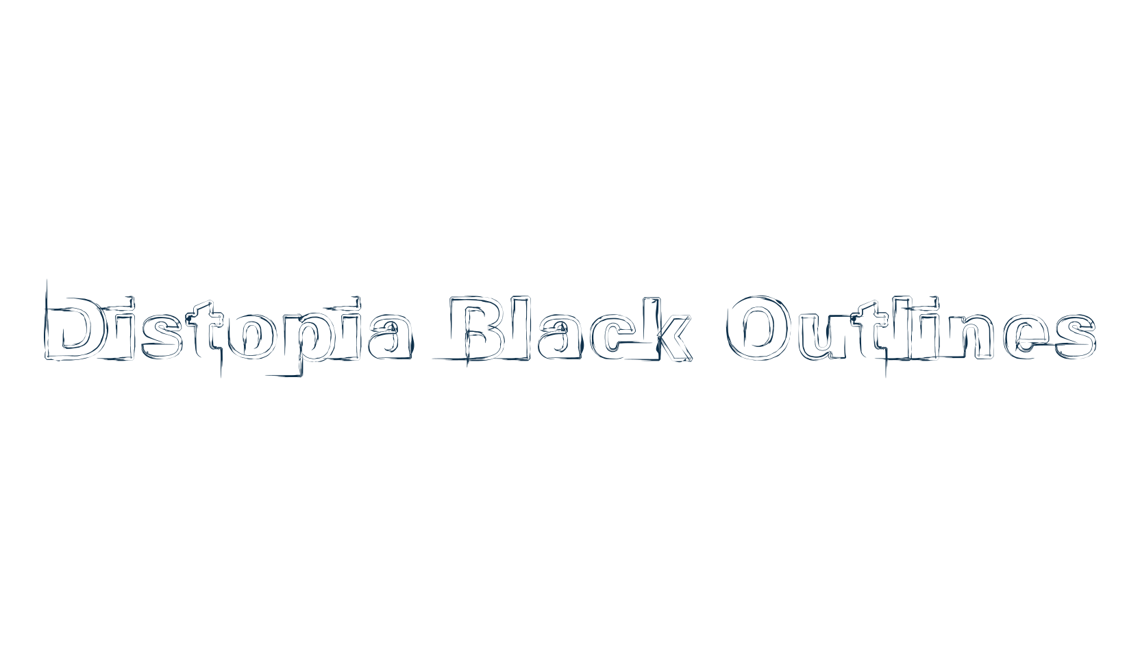 Distopia Black Outlines, eroded font preview