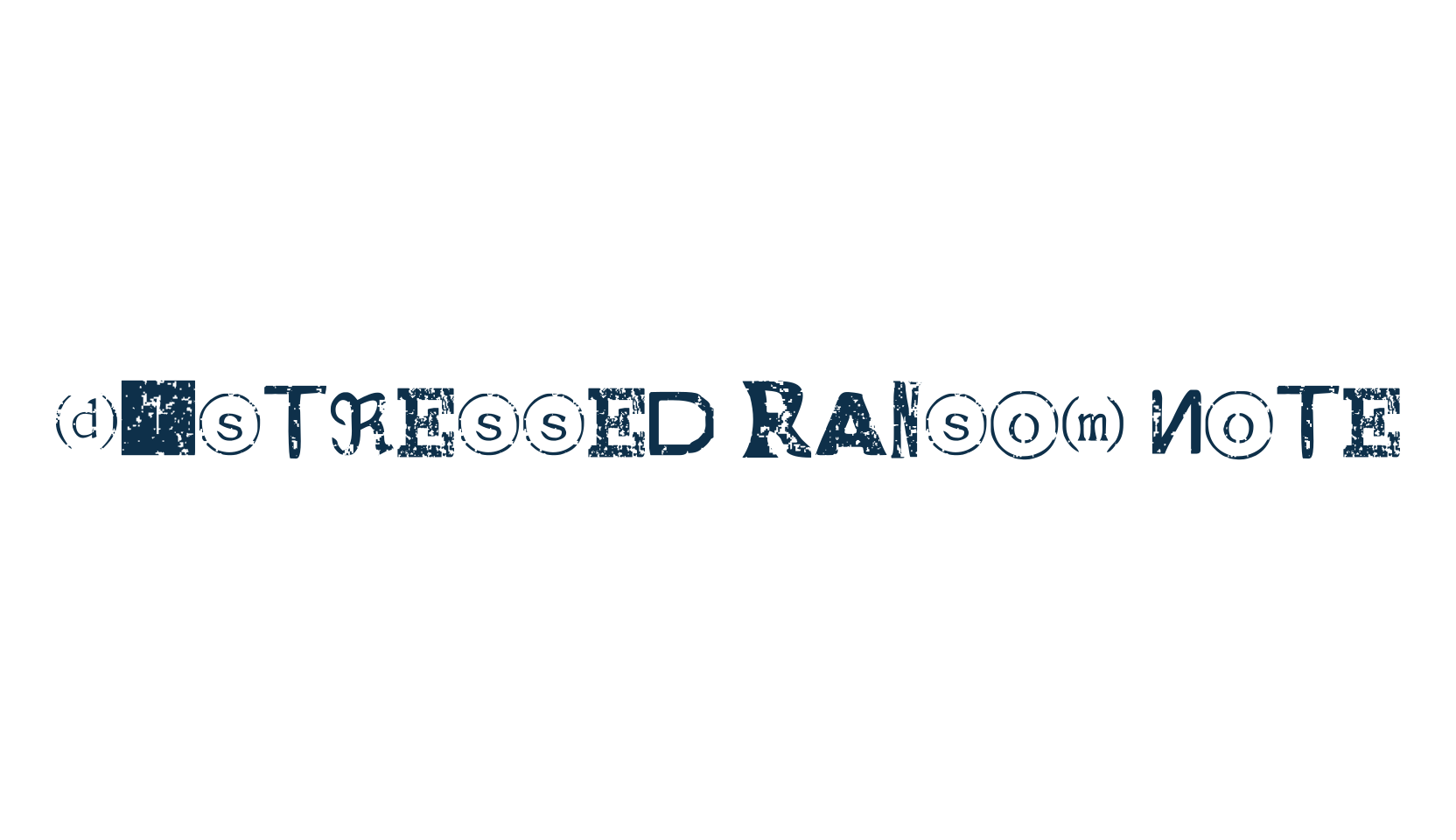 Distressed Ransom Note, fancy decorative font preview