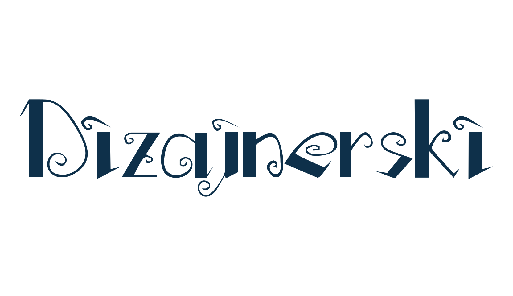 Dizajnerski, fancy curly decorative font preview