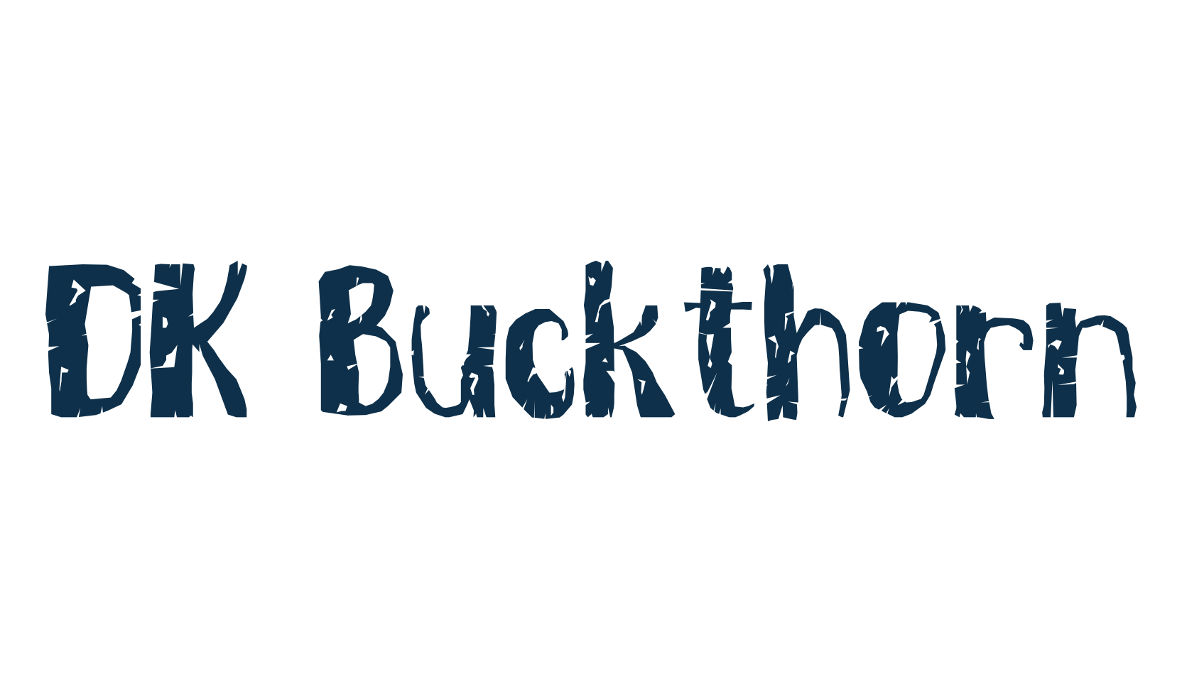 DK Buckthorn, fancy eroded decorative font preview