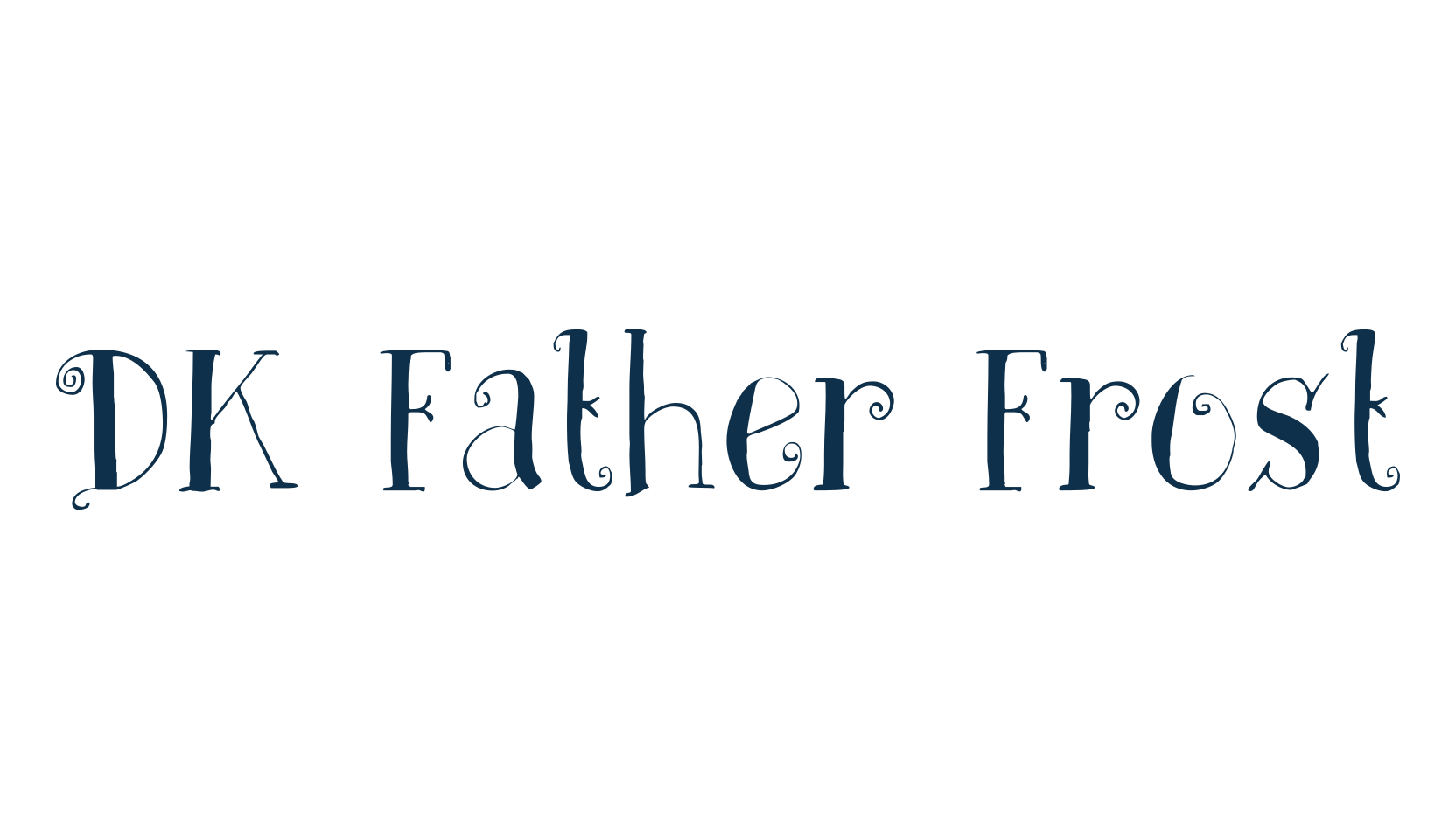 DK Father Frost, fancy curly decorative font preview