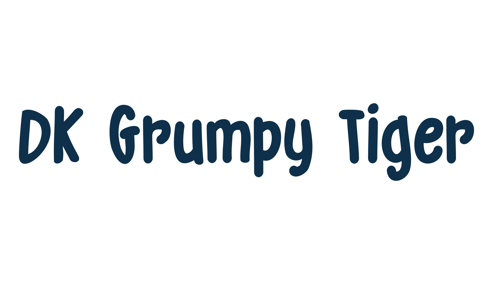 DK Grumpy Tiger, cartoon font preview