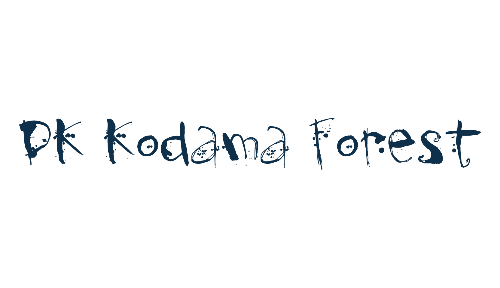 DK Kodama Forest, script trash fancy decorative calligraphy font preview