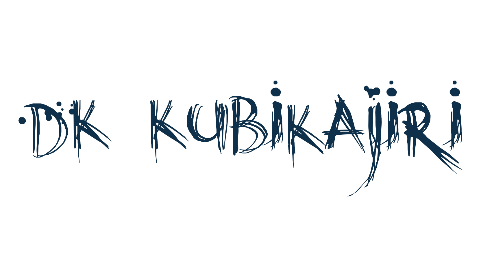 DK Kubikajiri, script trash fancy decorative calligraphy font preview