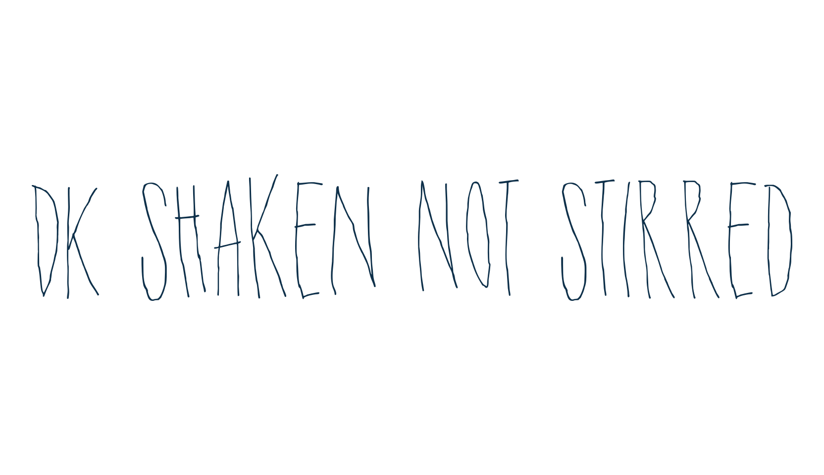 DK Shaken Not Stirred, script handwritten fancy decorative calligraphy font preview