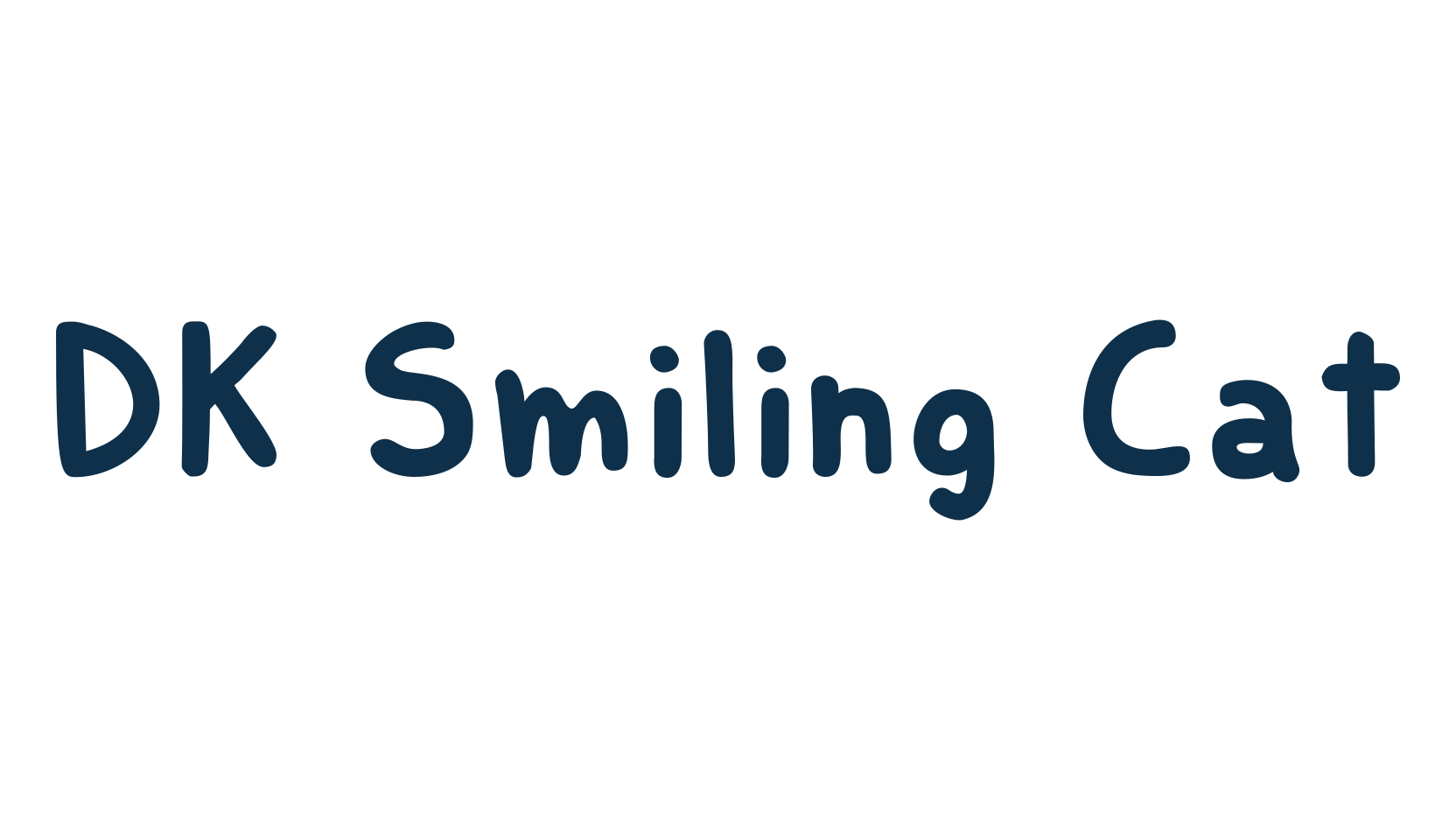 DK Smiling Cat, fancy cartoon decorative comic font preview