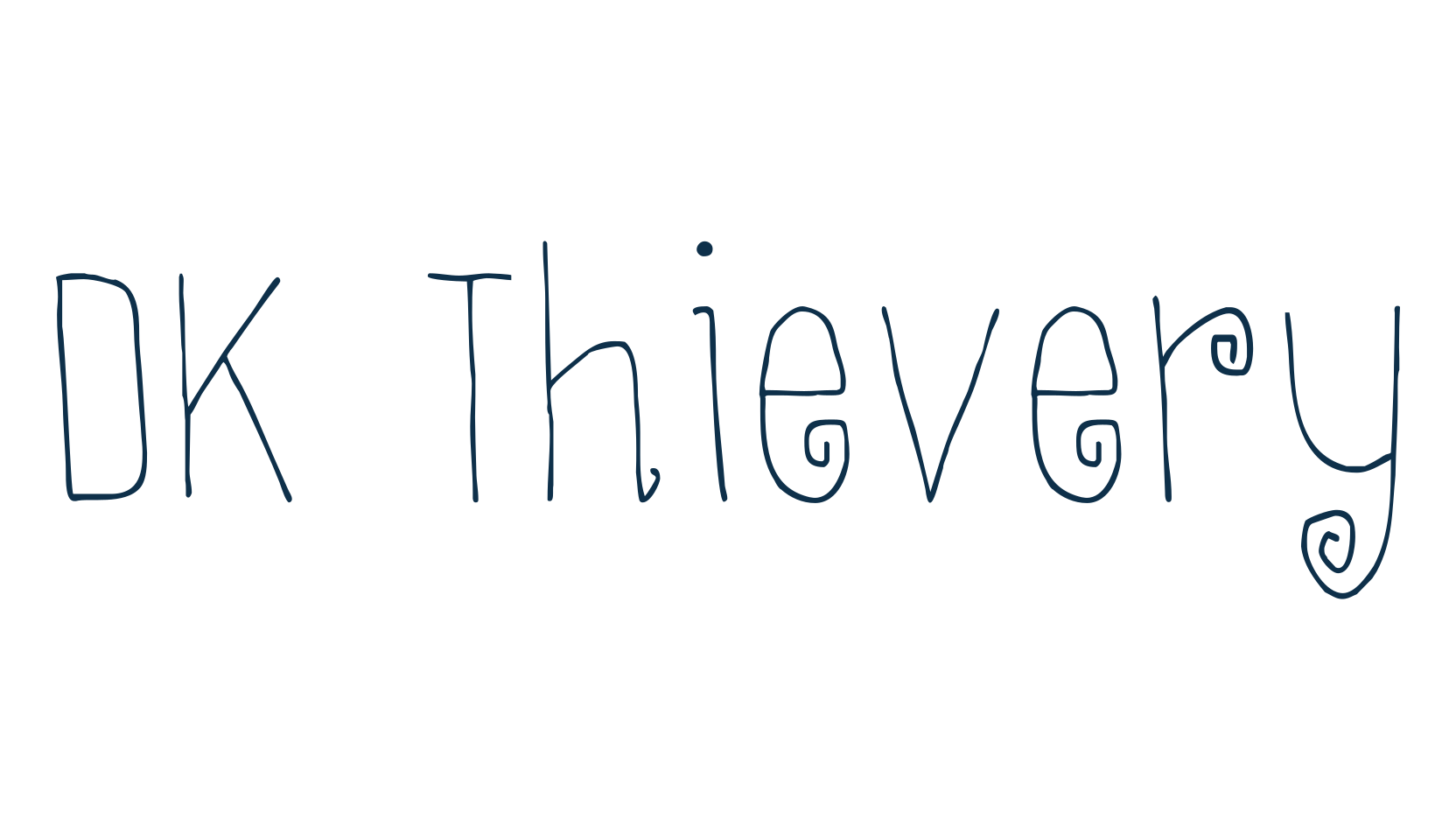 DK Thievery, fancy curly decorative font preview