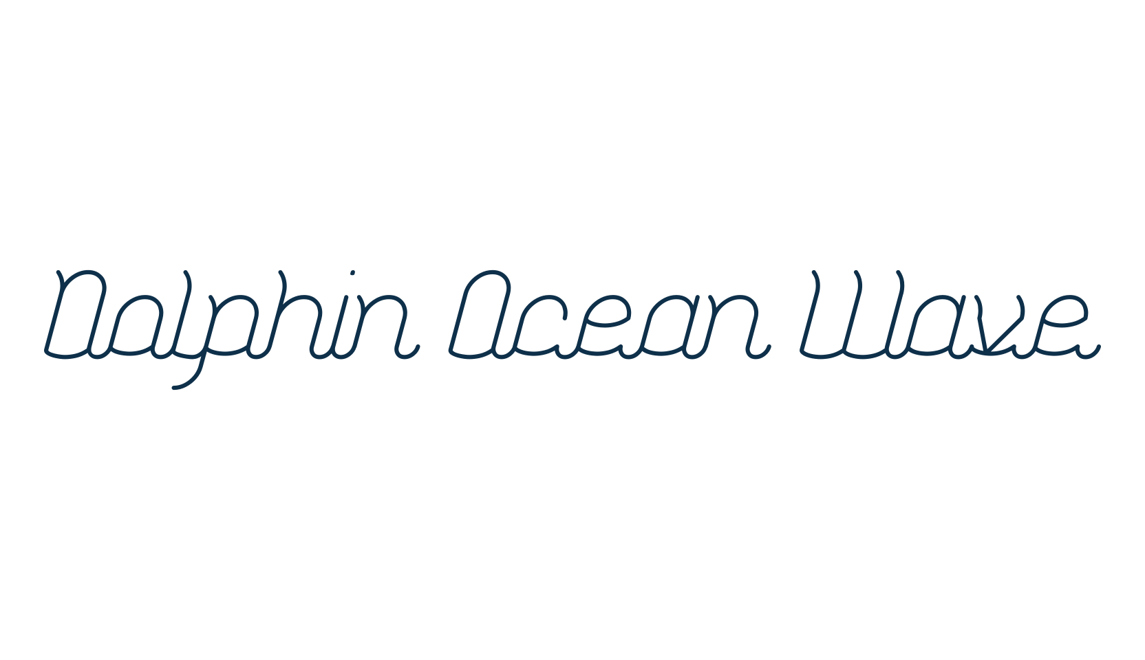 Dolphin Ocean Wave, fancy various decorative font preview