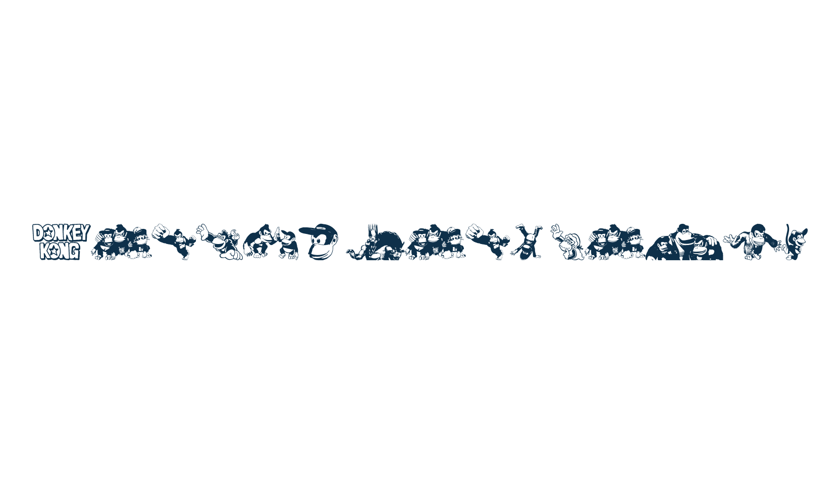 Donkey Kong World, display market font preview