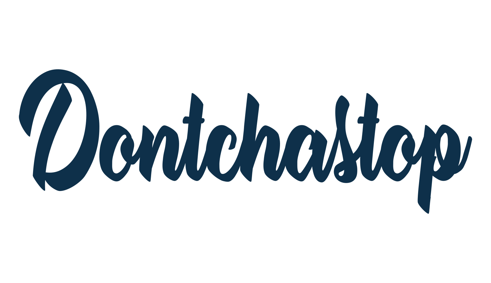 Dontchastop, script brush fancy decorative calligraphy font preview