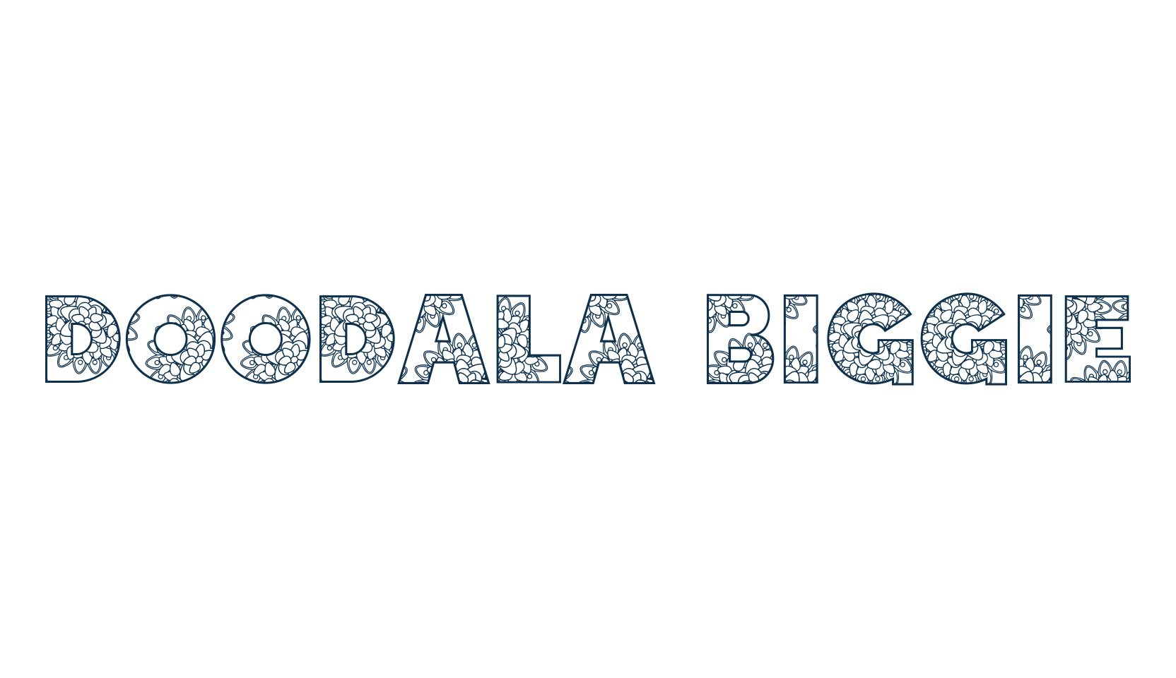 Doodala Biggie, fancy decorative font preview