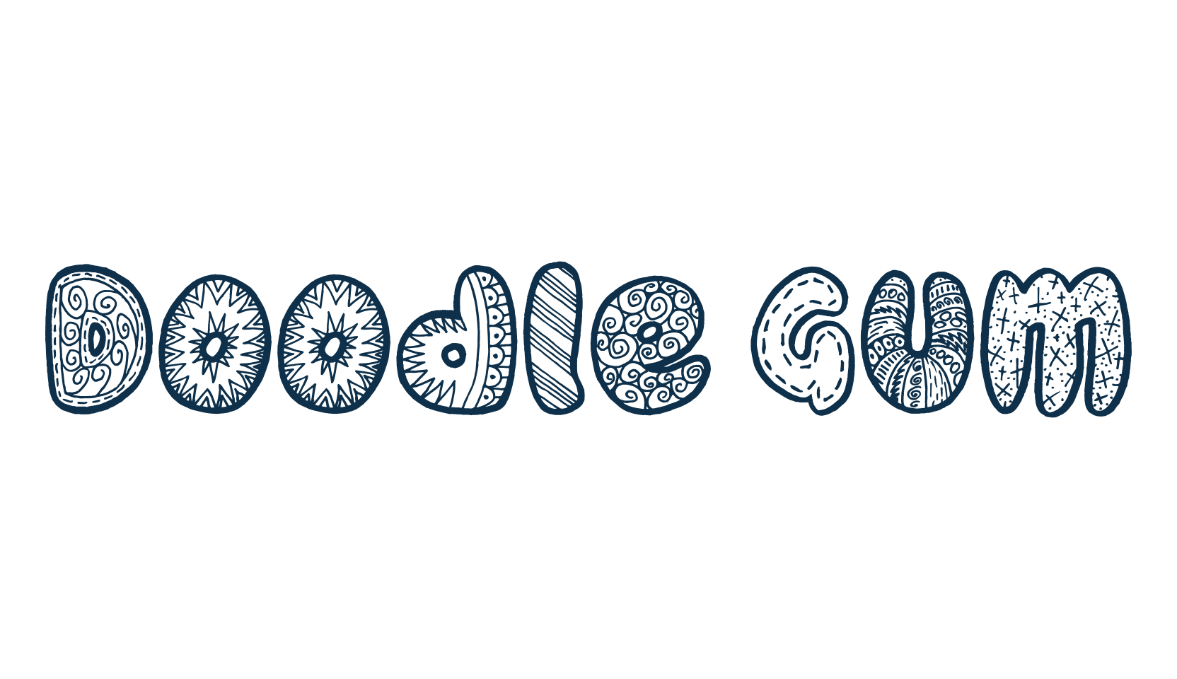 Doodle Gum, decorative font preview