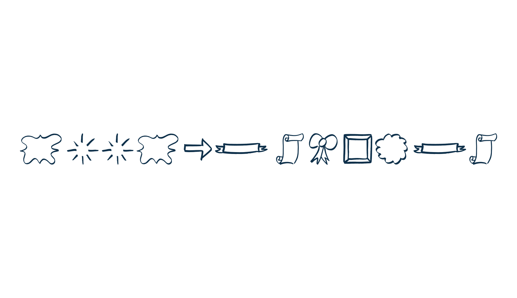 Doodle Shapes, fancy decorative font preview