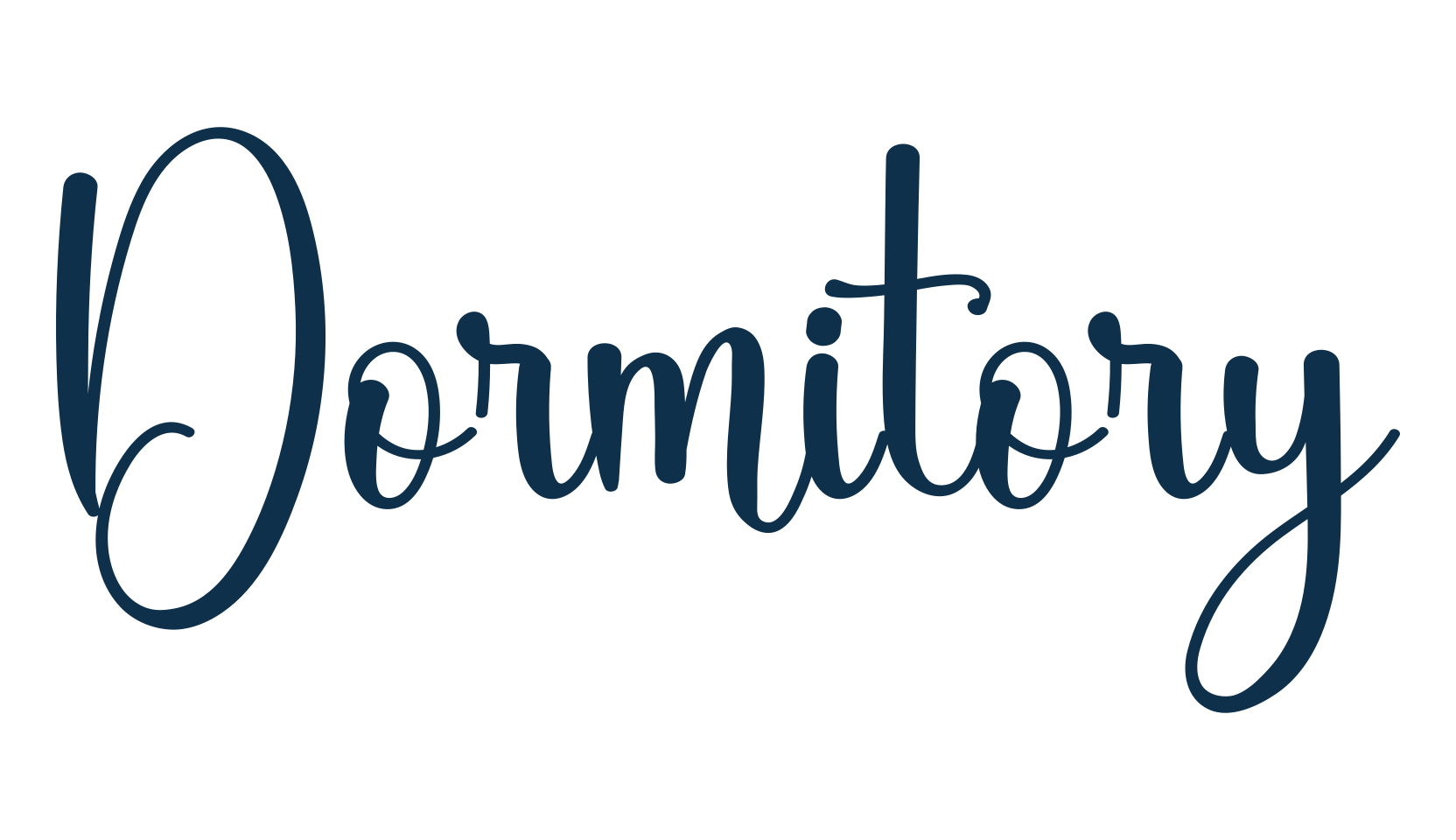 Dormitory, script handwritten fancy decorative calligraphy font preview