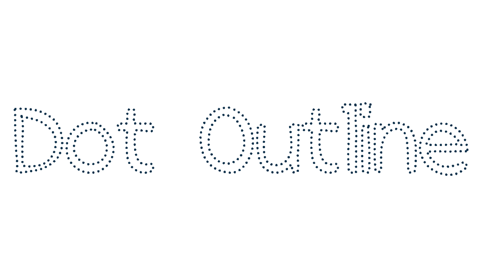 Dot Outline, various font preview