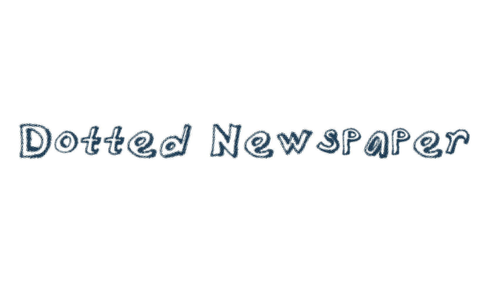 Dotted Newspaper, fancy cartoon decorative font preview