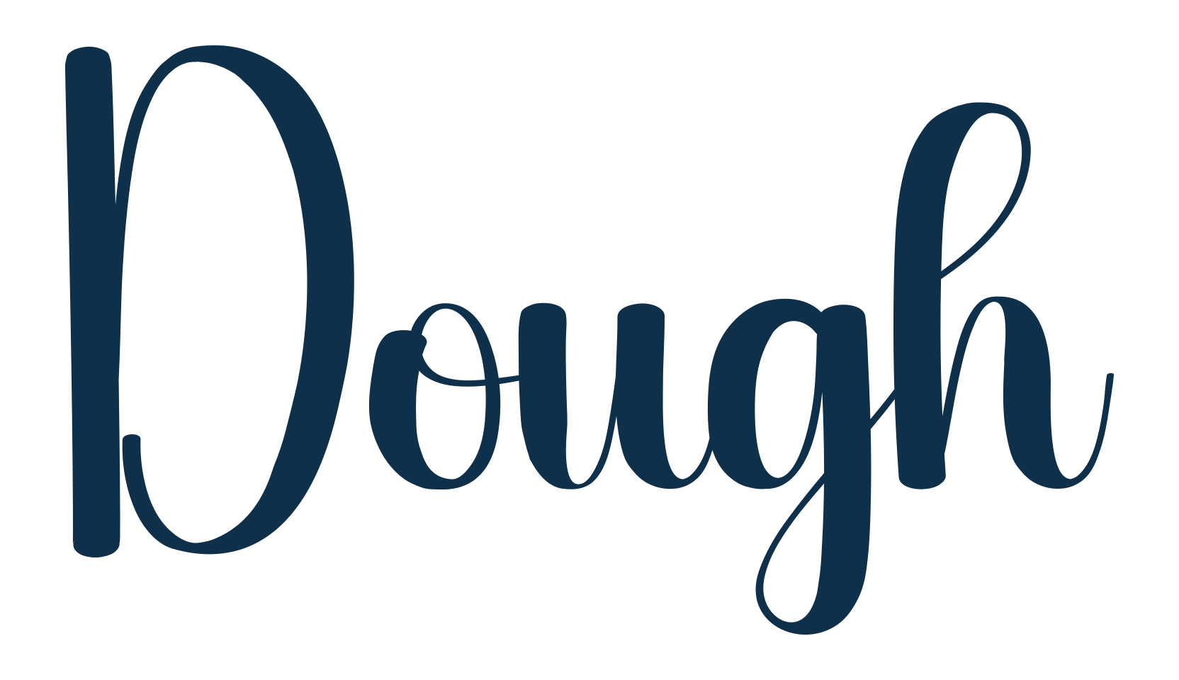 Dough, script handwritten fancy decorative calligraphy font preview