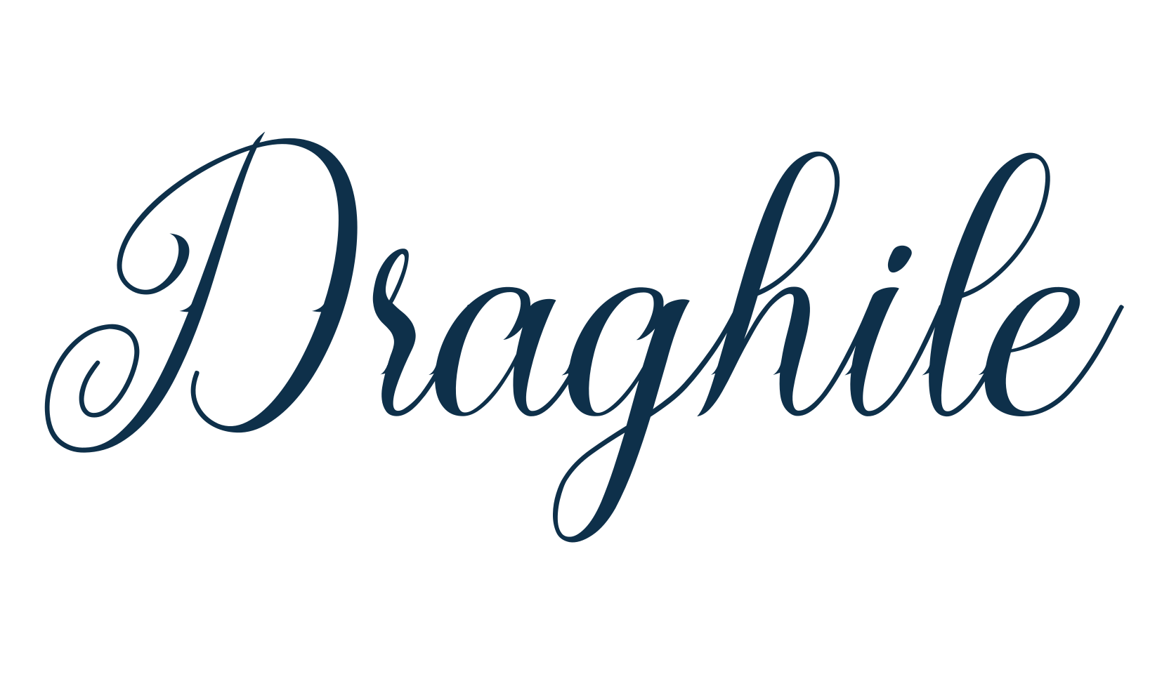 Draghile, script calligraphy fancy decorative font preview