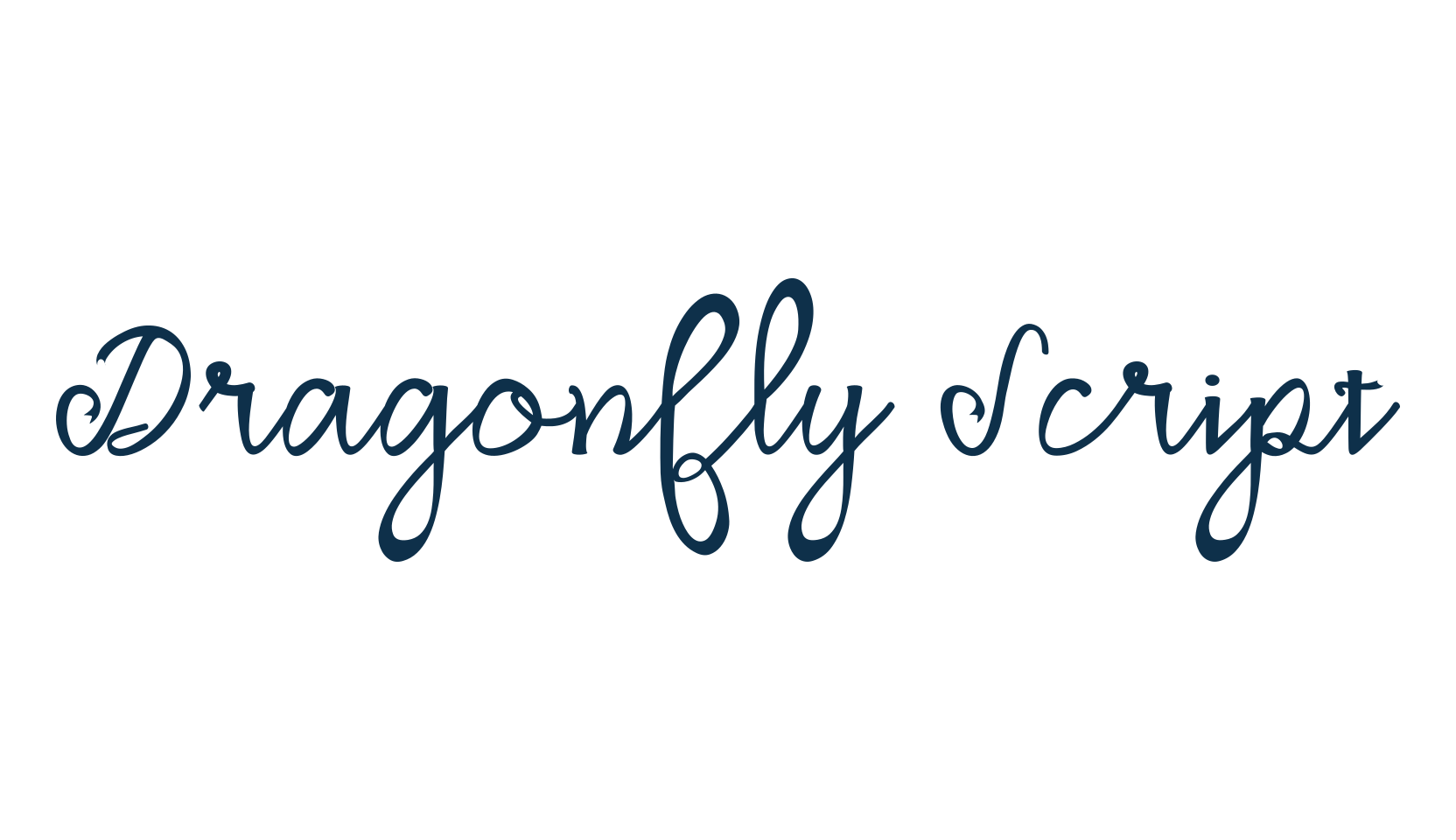 Dragonfly Script, fancy various decorative script calligraphy font preview