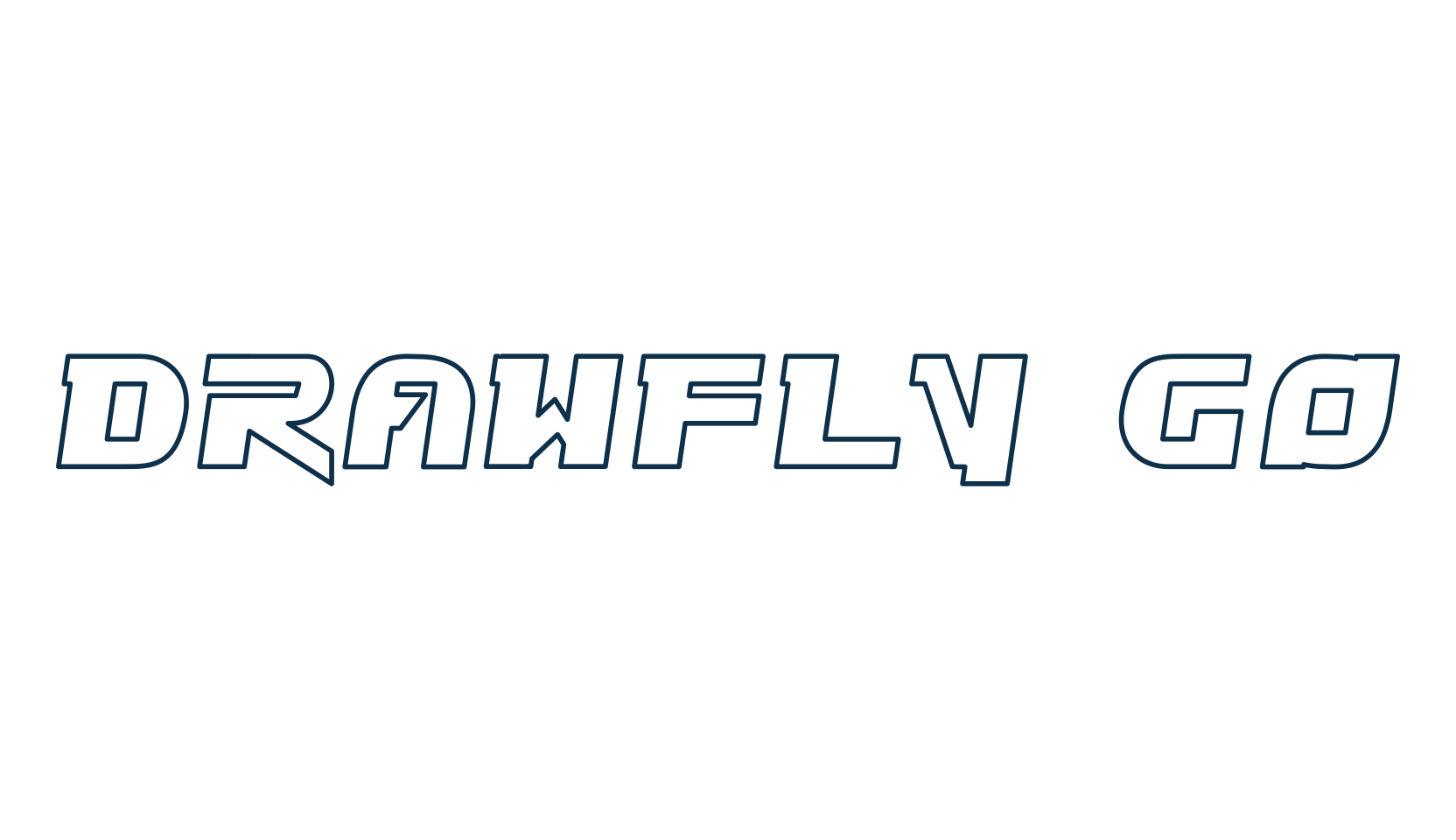 Drawfly Go, sci-fi font preview