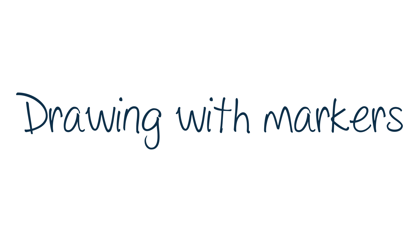 Drawing with markers, script handwritten fancy decorative calligraphy font preview