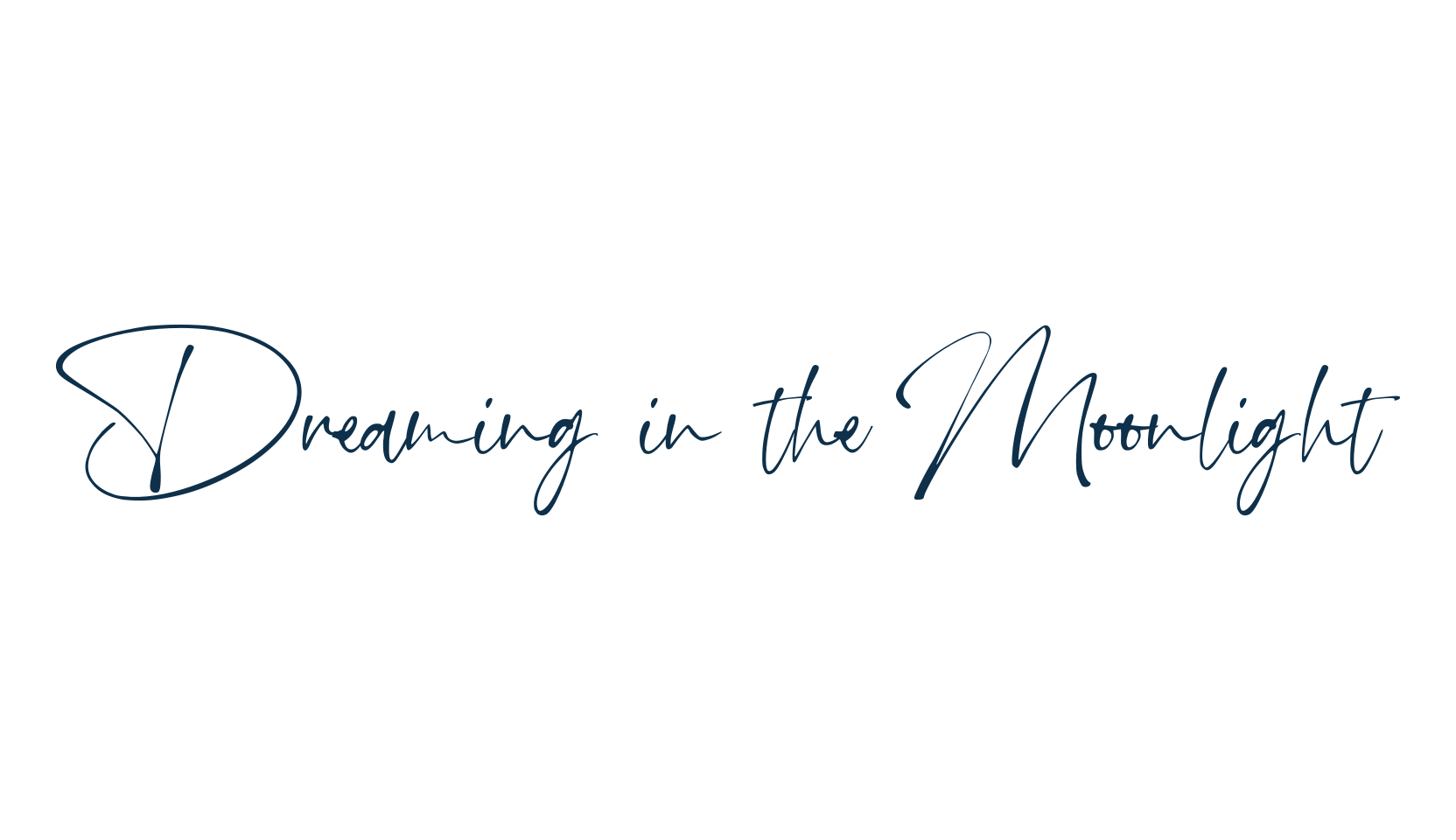Dreaming in the Moonlight, script handwritten fancy decorative calligraphy font preview