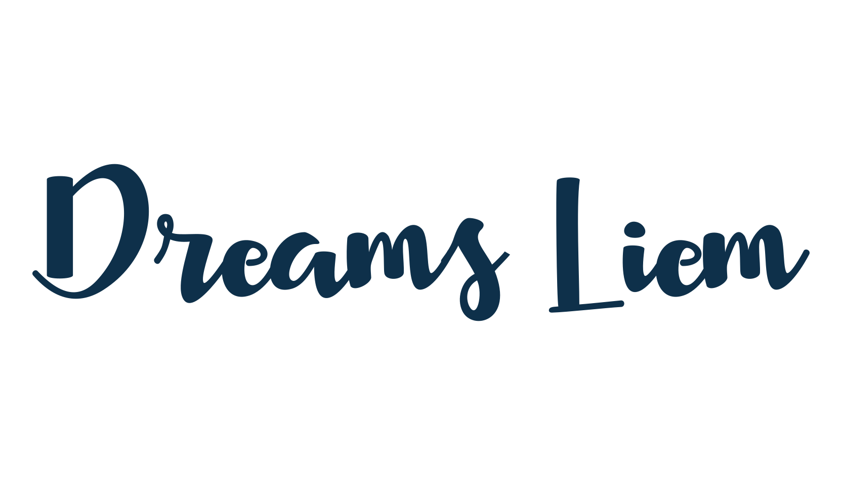 Dreams Liem, script calligraphy fancy decorative font preview
