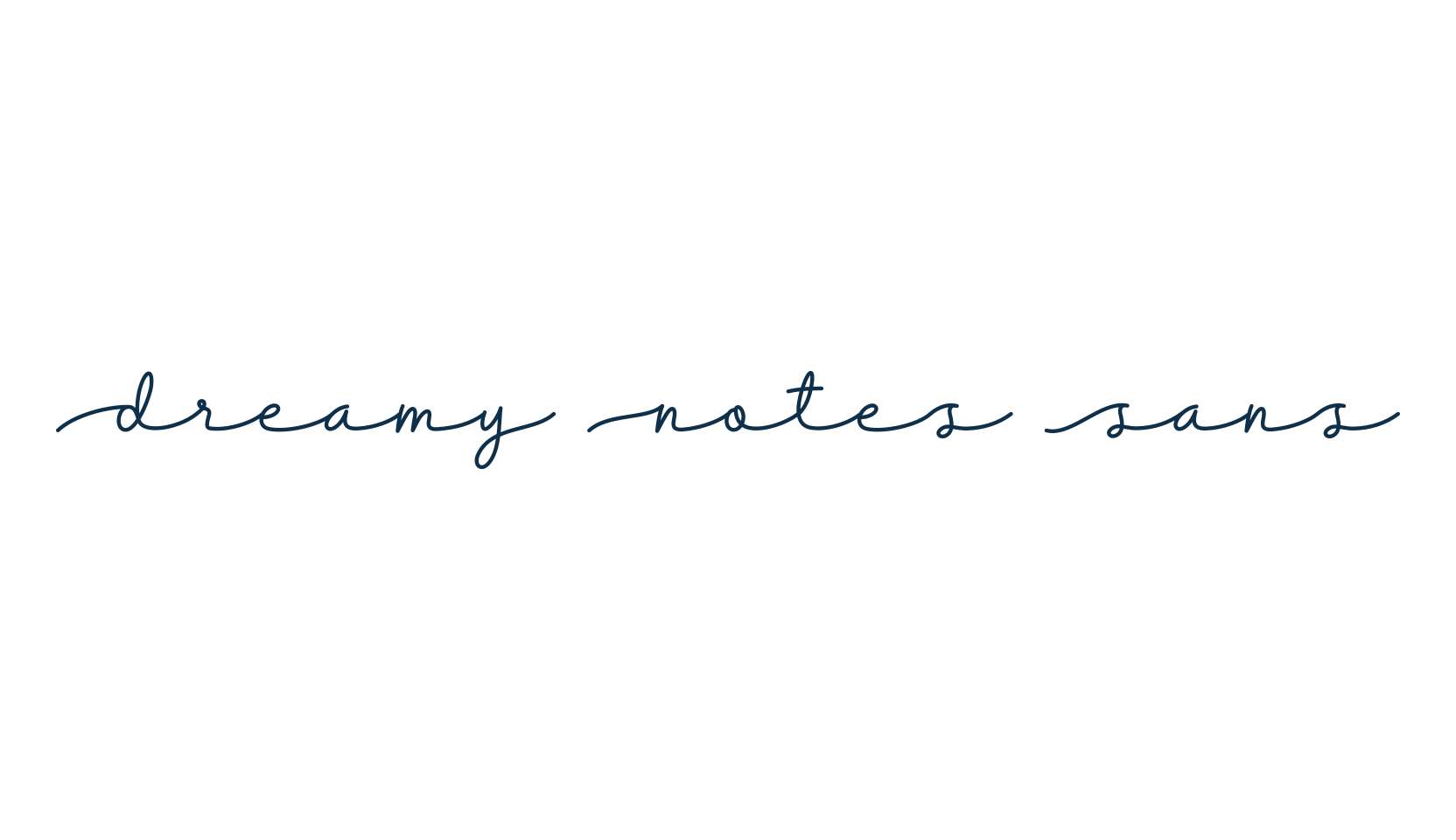 Dreamy Notes Sans, handwriting font preview