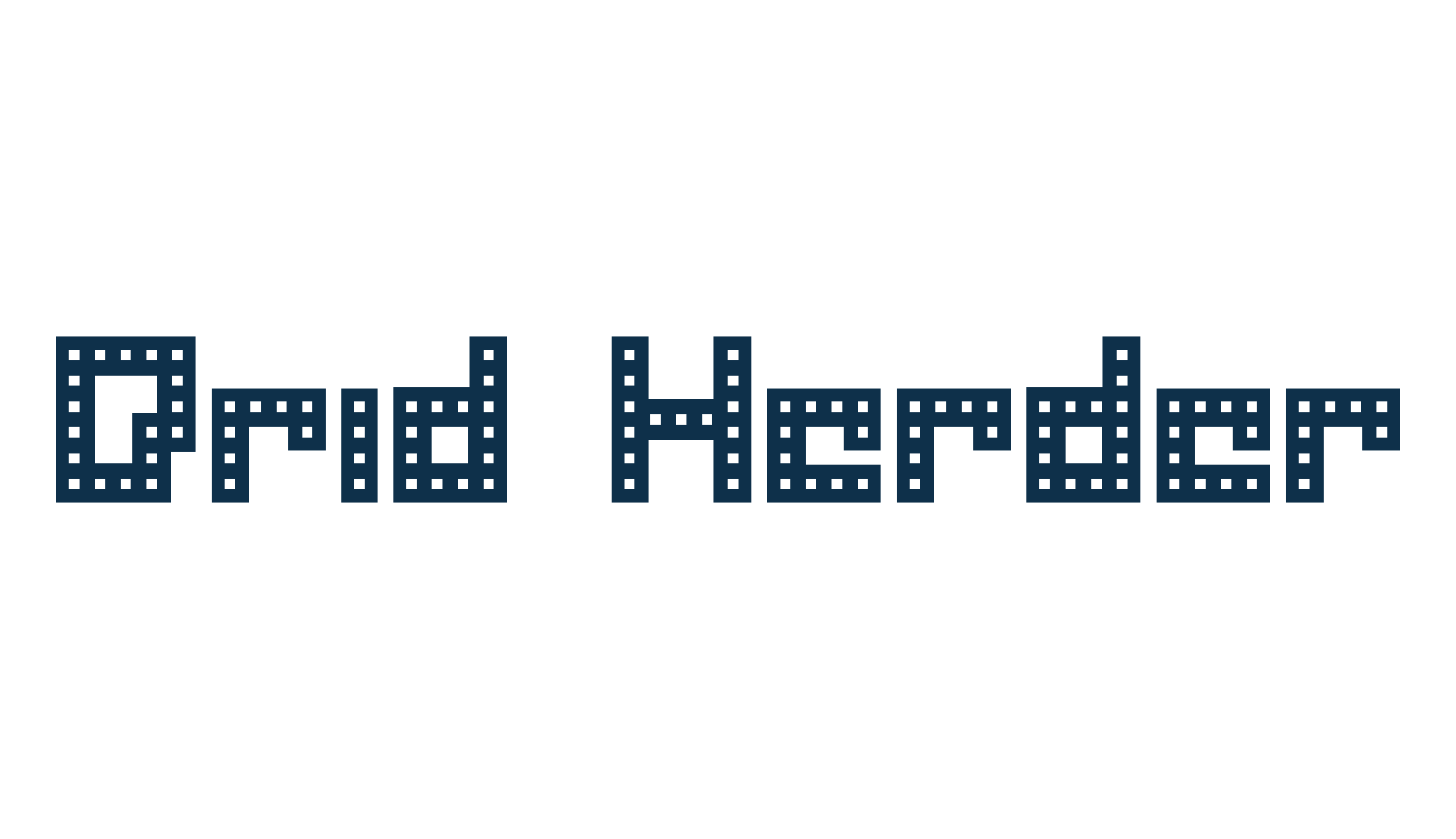 Drid Herder, techno square sci-fi font preview