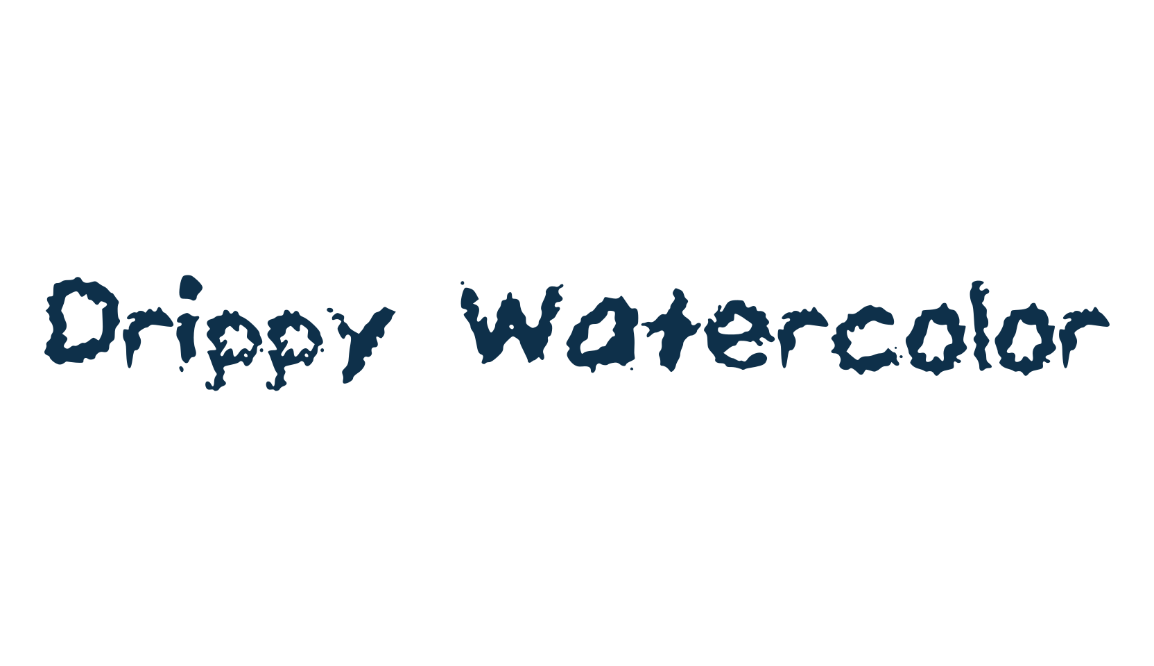 Drippy Watercolor, script trash fancy decorative calligraphy font preview