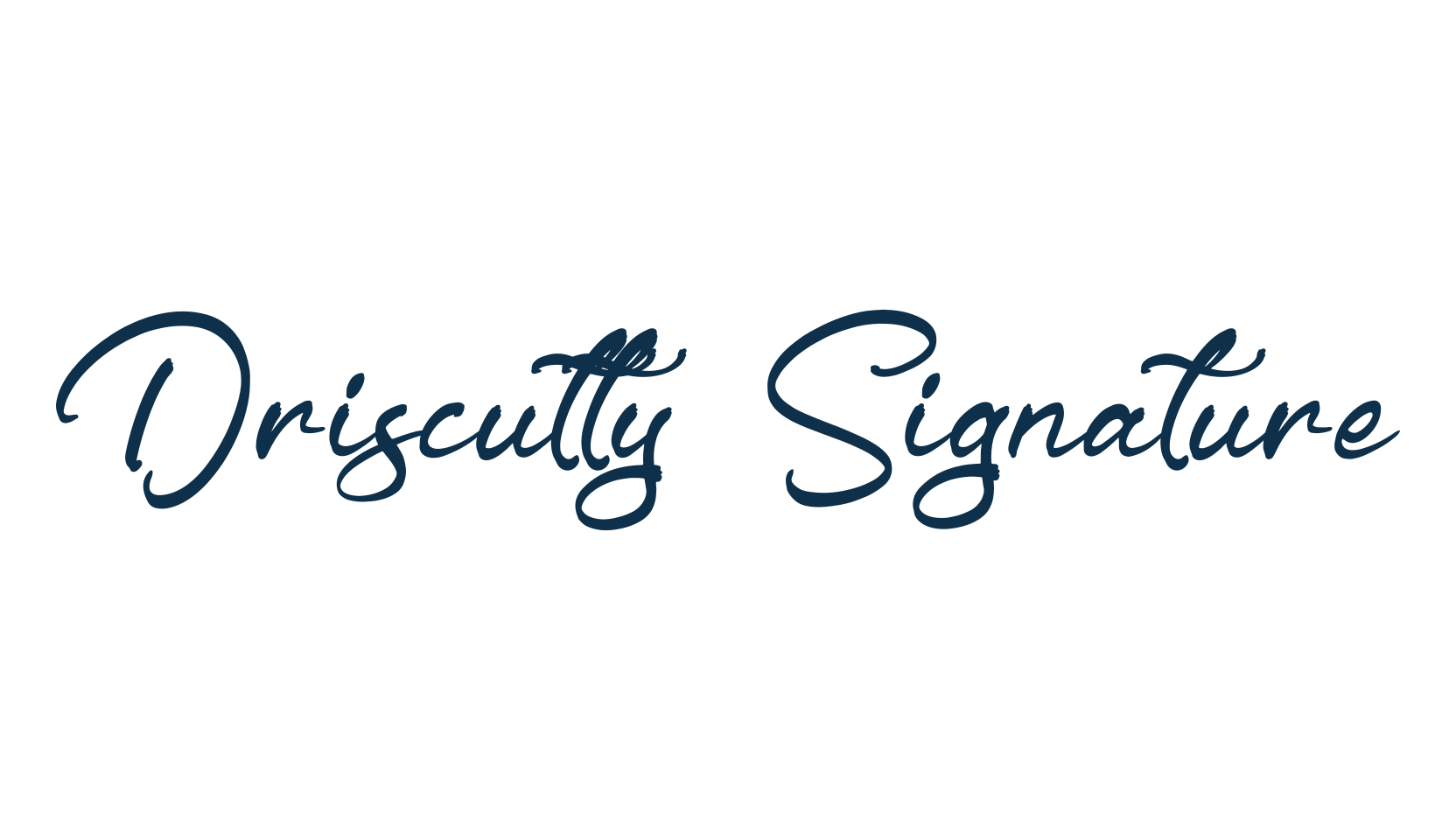 Driscutty Signature, handwriting font preview
