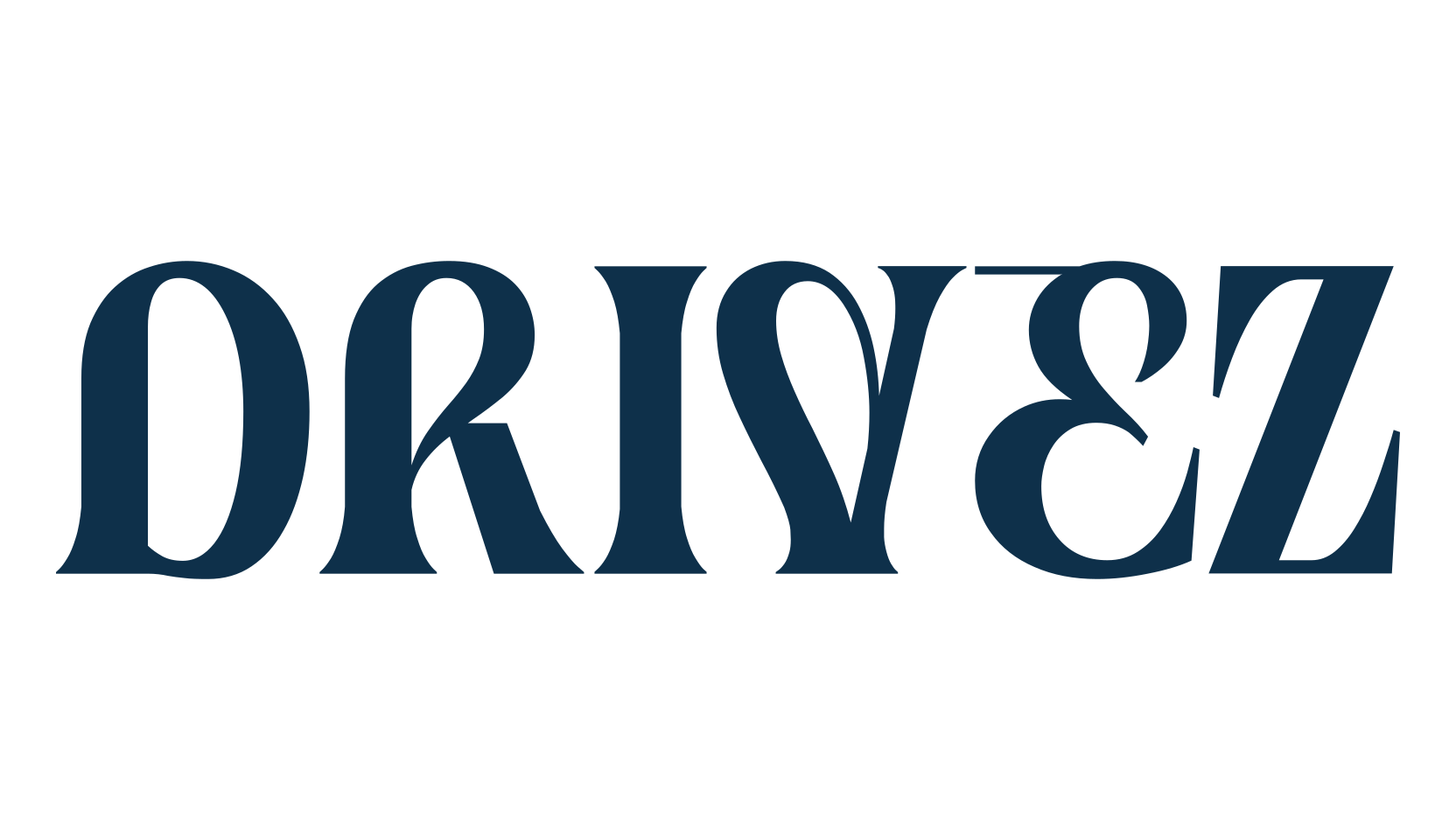 Drivez, fancy various decorative font preview