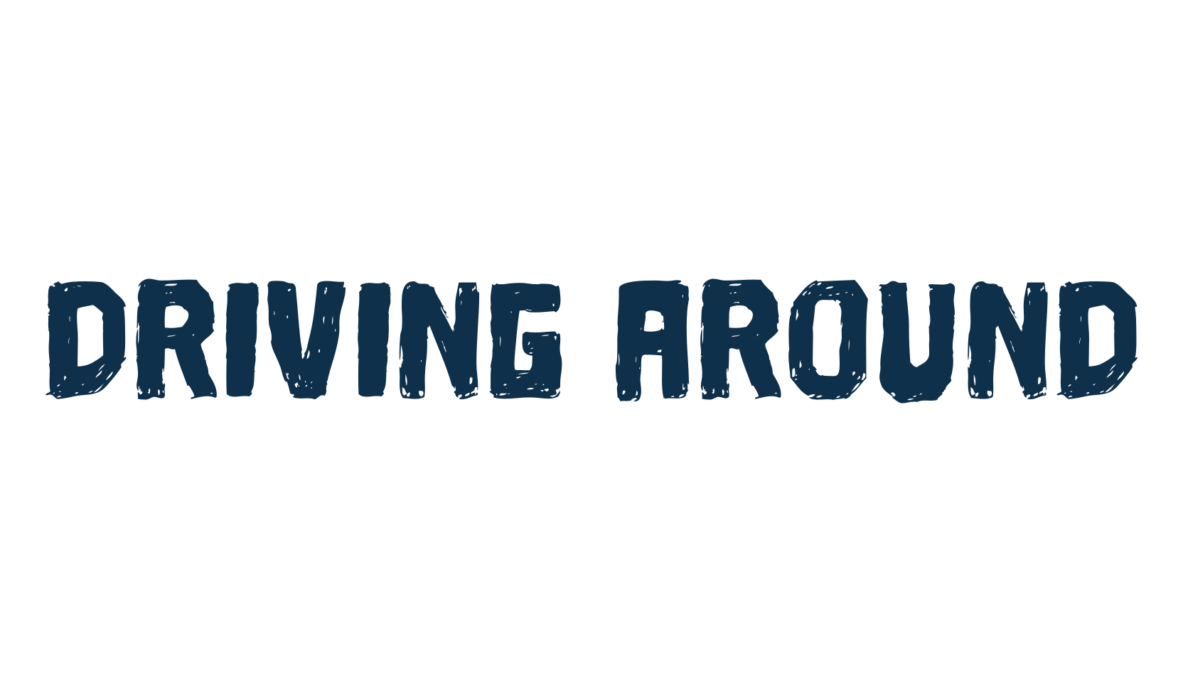 Driving Around, fancy eroded decorative font preview