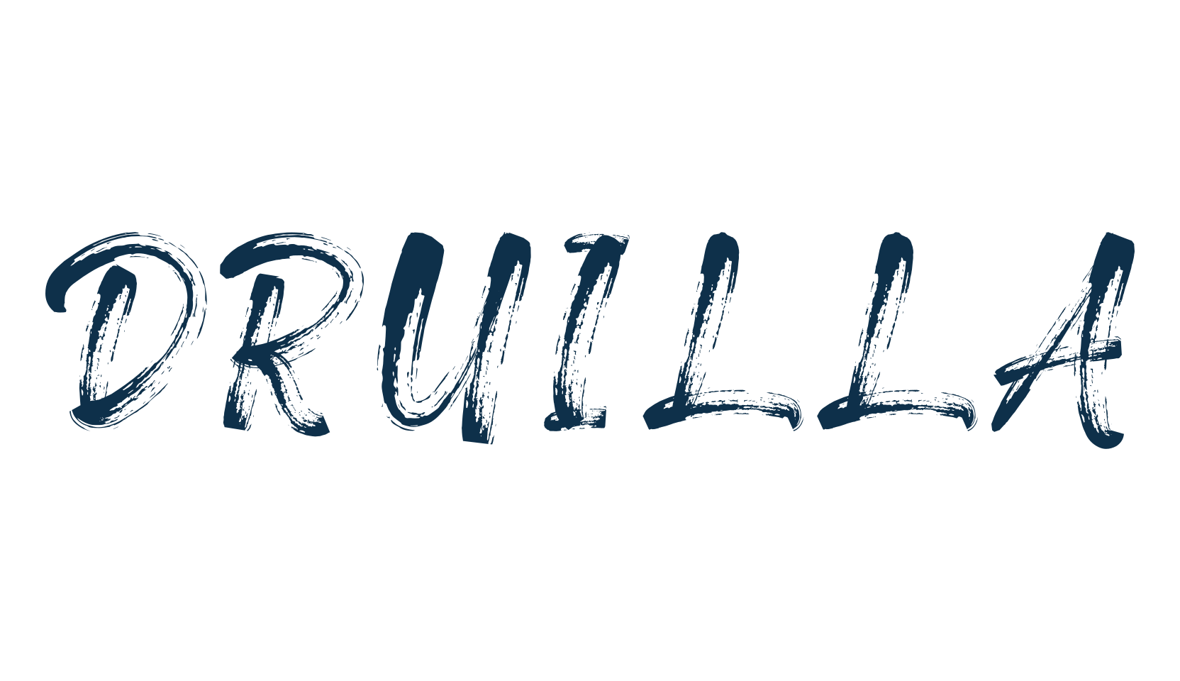 Druilla, brush font preview