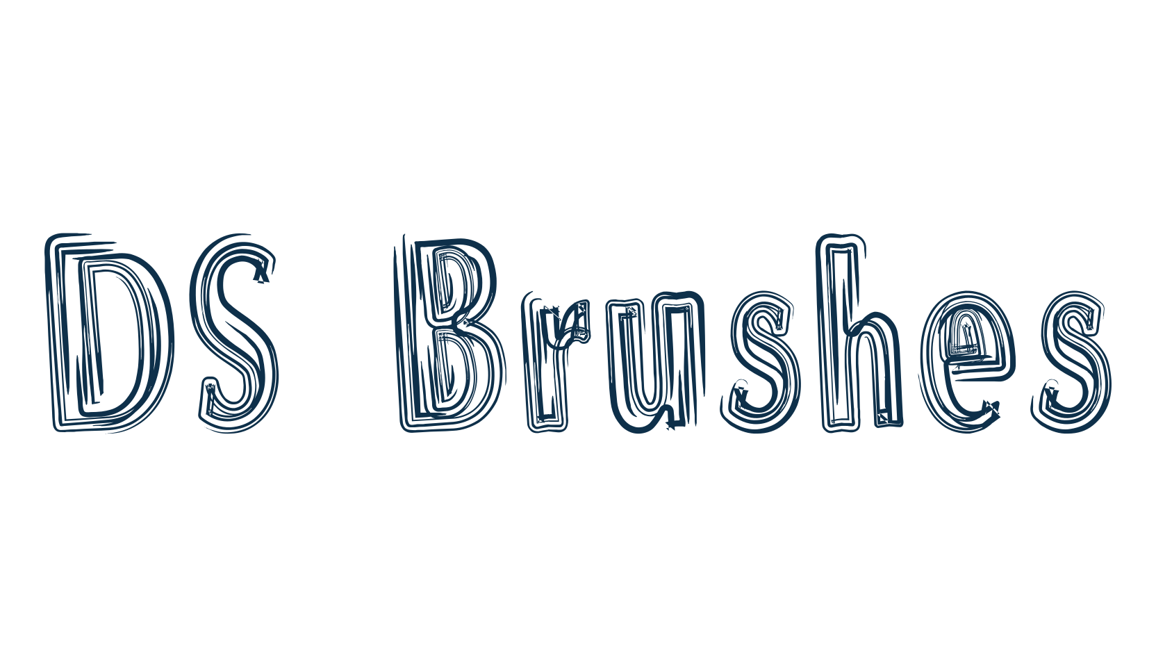 DS Brushes, fancy distorted decorative font preview