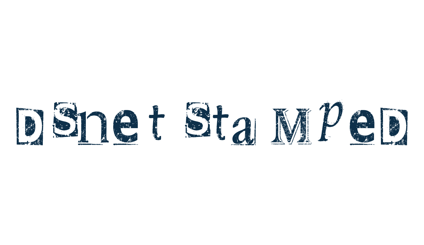 DSnet Stamped, eroded font preview