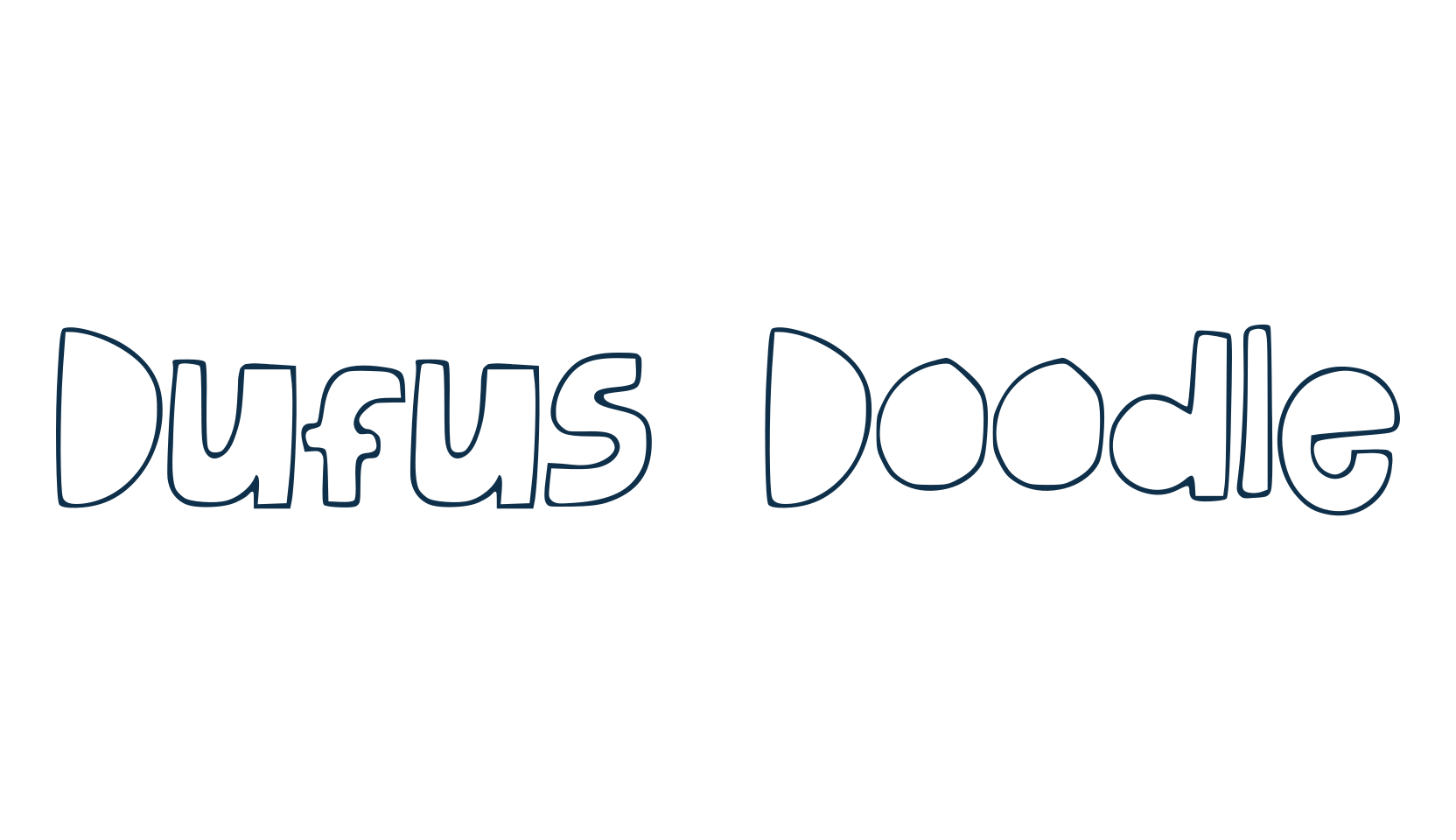 Dufus Doodle, cartoon font preview