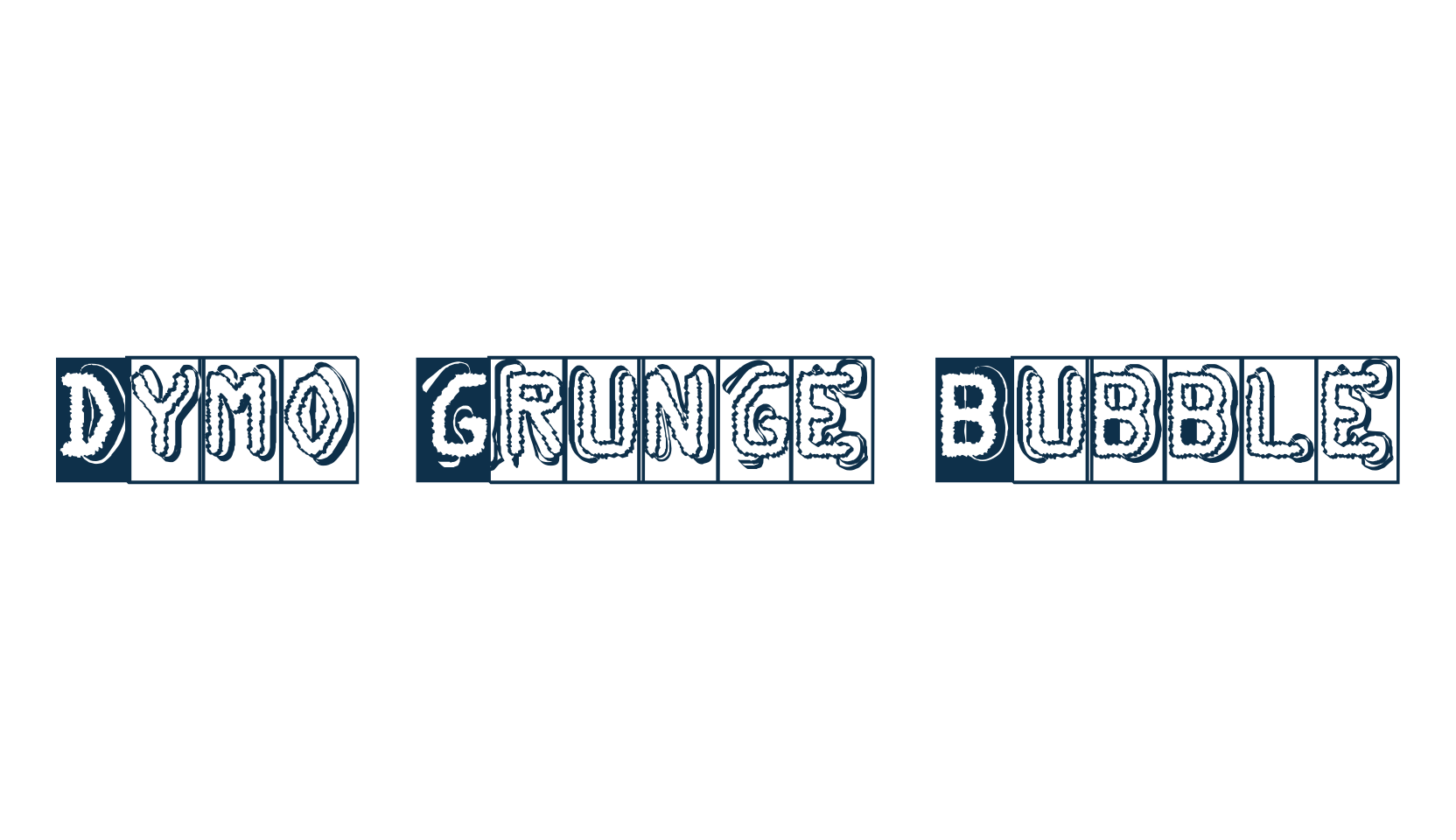 Dymo Grunge Bubble, fancy decorative font preview