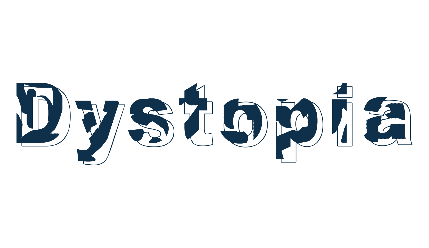 Dystopia, distorted font preview