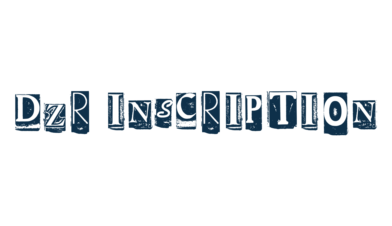 DZR Inscription, distorted font preview