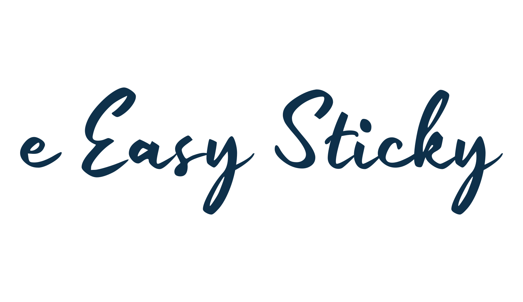 e Easy Sticky, script brush fancy decorative calligraphy font preview