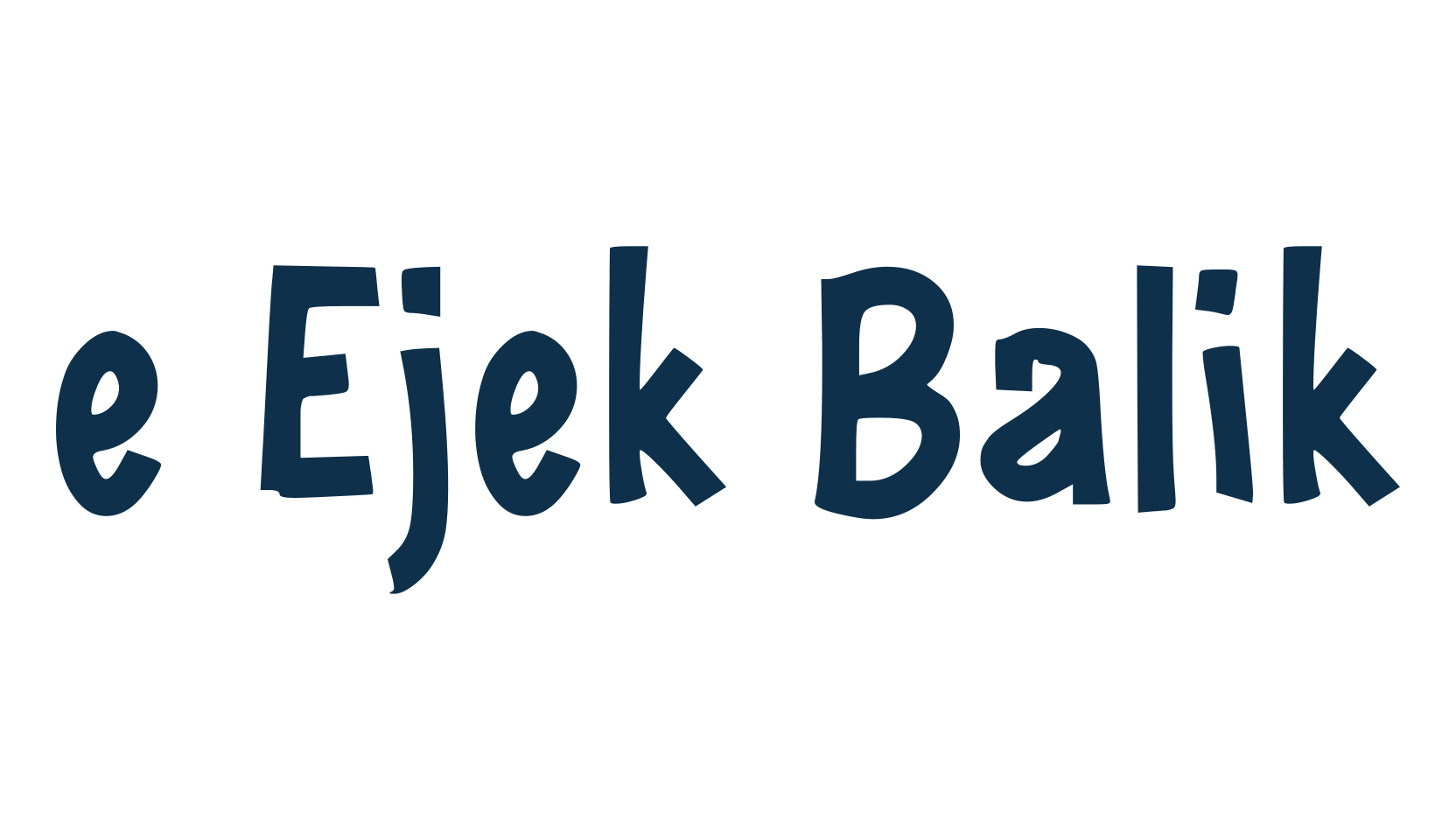 e Ejek Balik, cartoon font preview