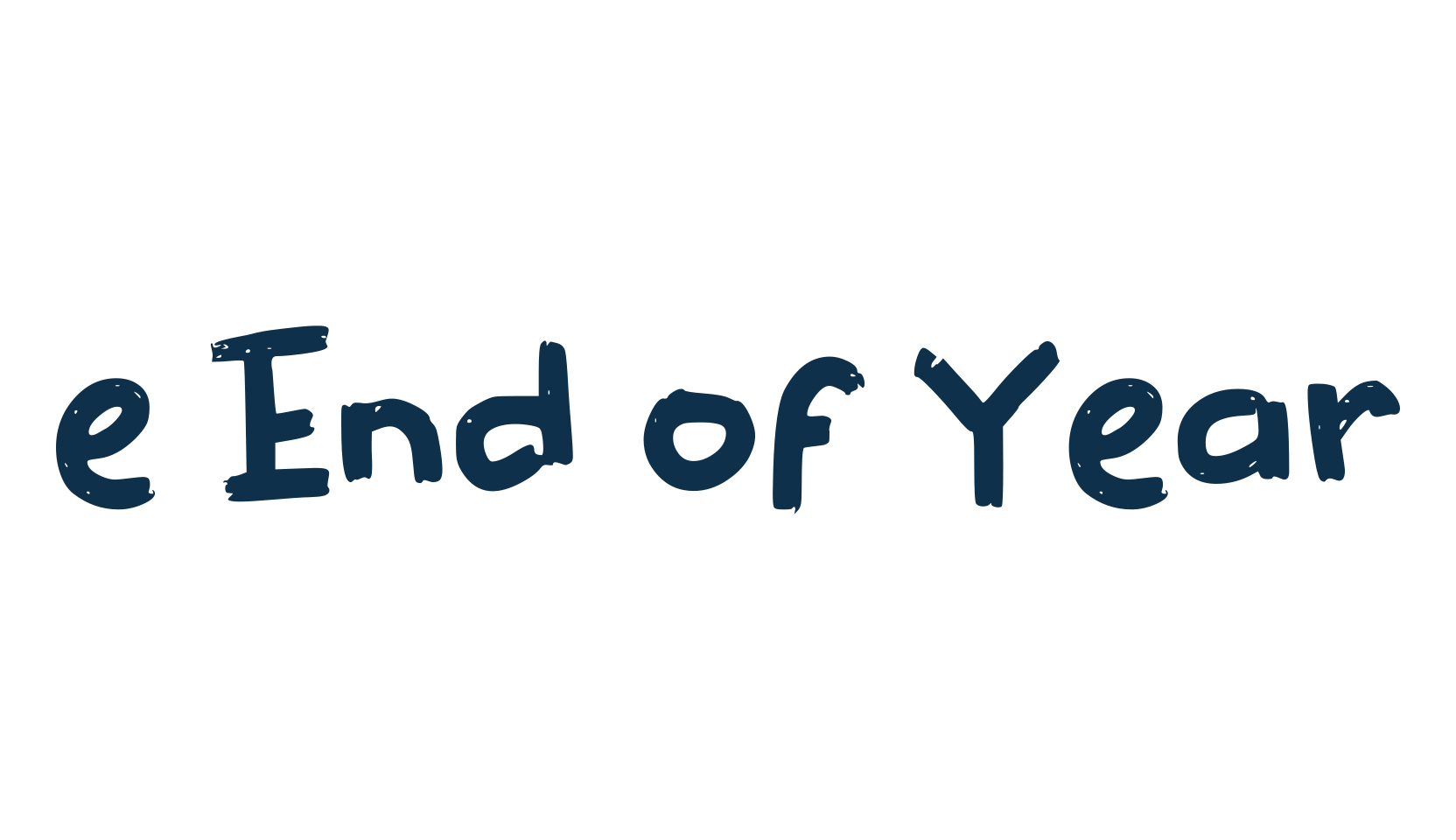 e End of Year, cartoon font preview