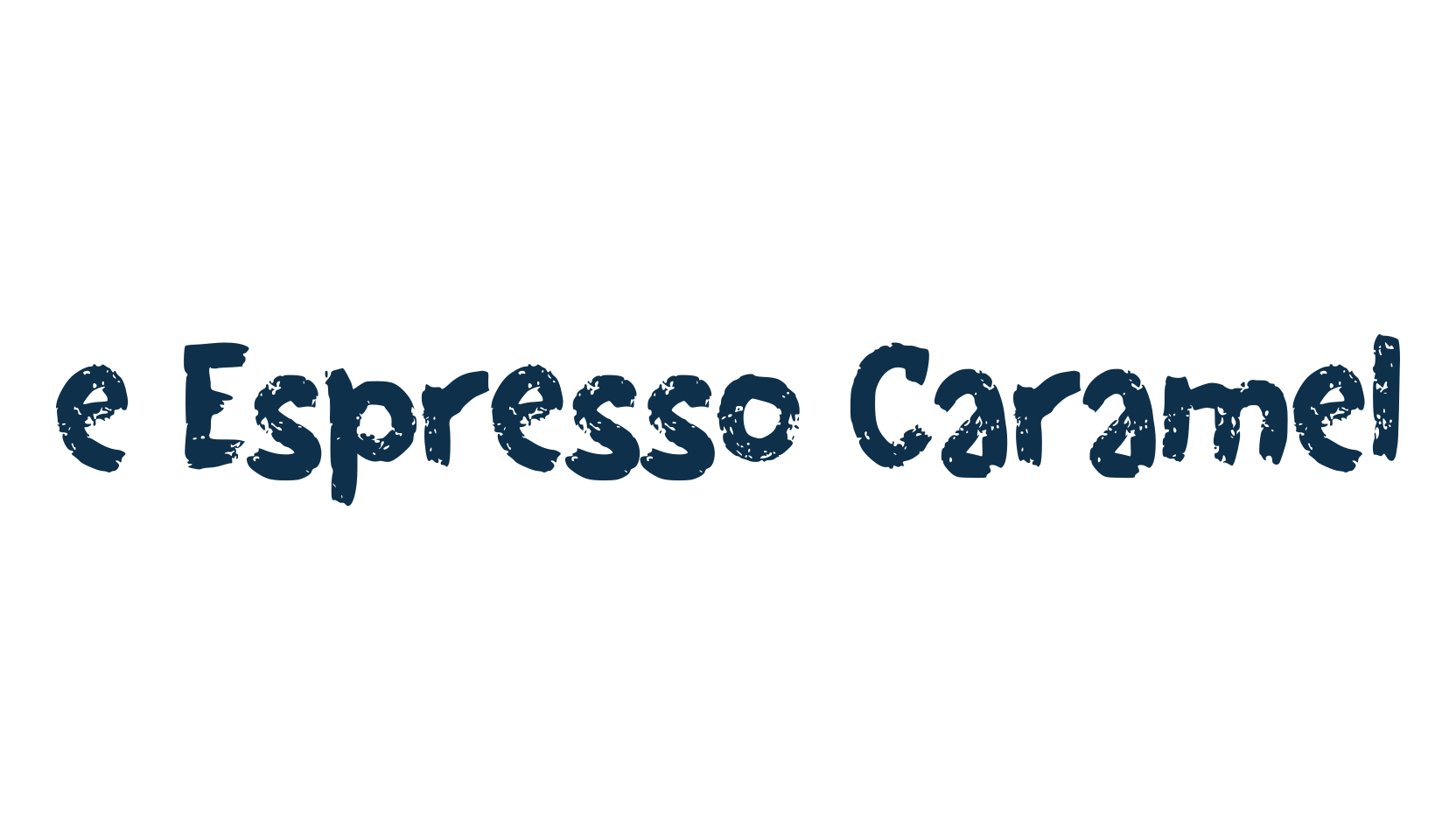 e Espresso Caramel, script brush fancy decorative calligraphy font preview
