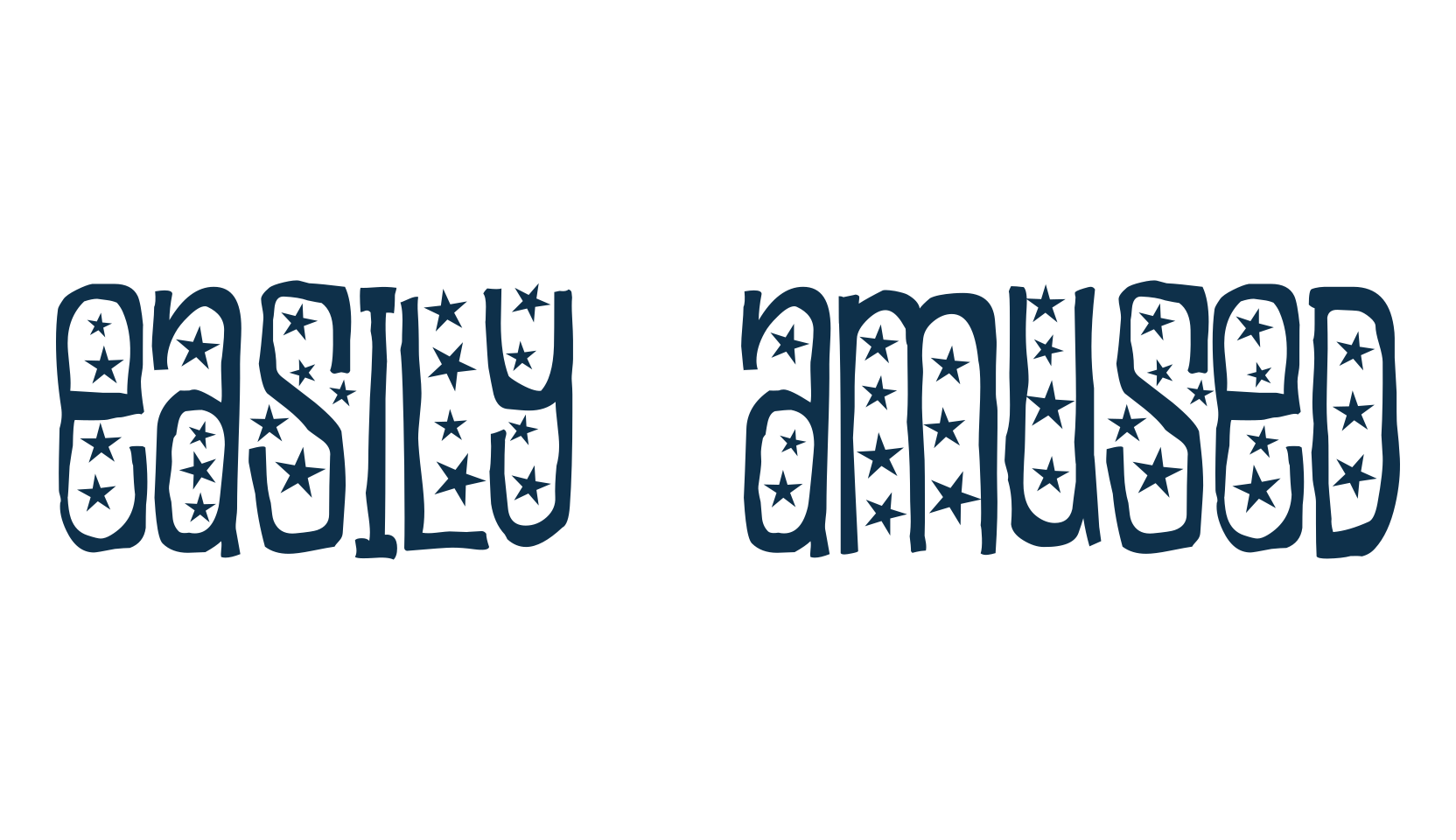 Easily Amused, fancy decorative font preview