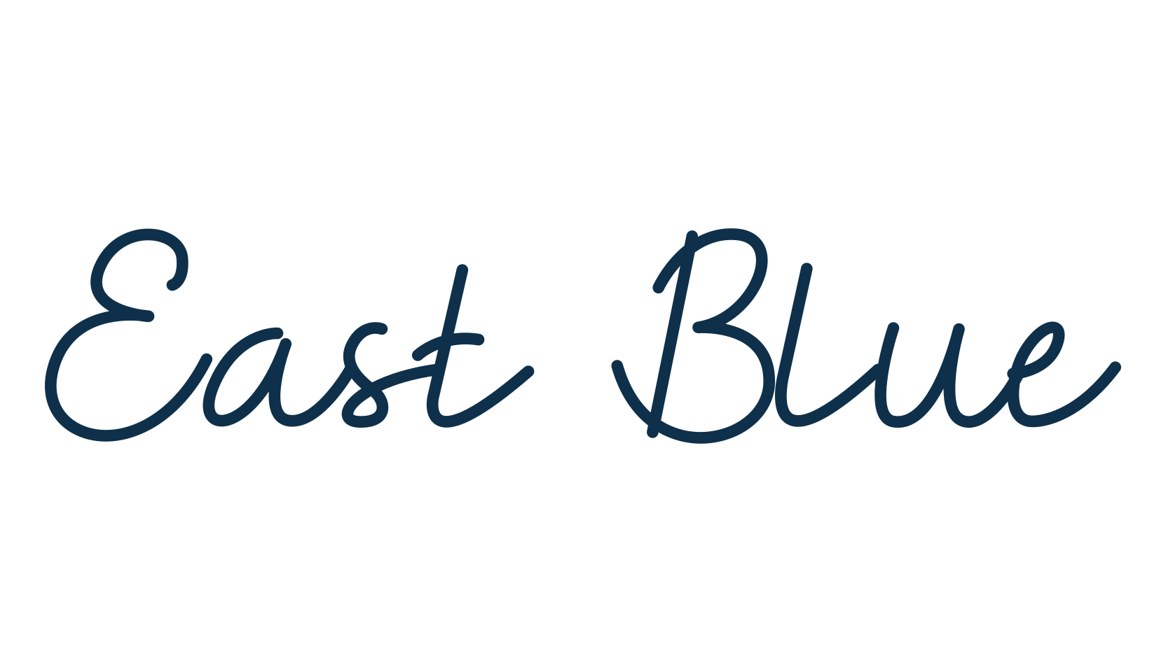 East Blue, script handwritten fancy decorative calligraphy font preview