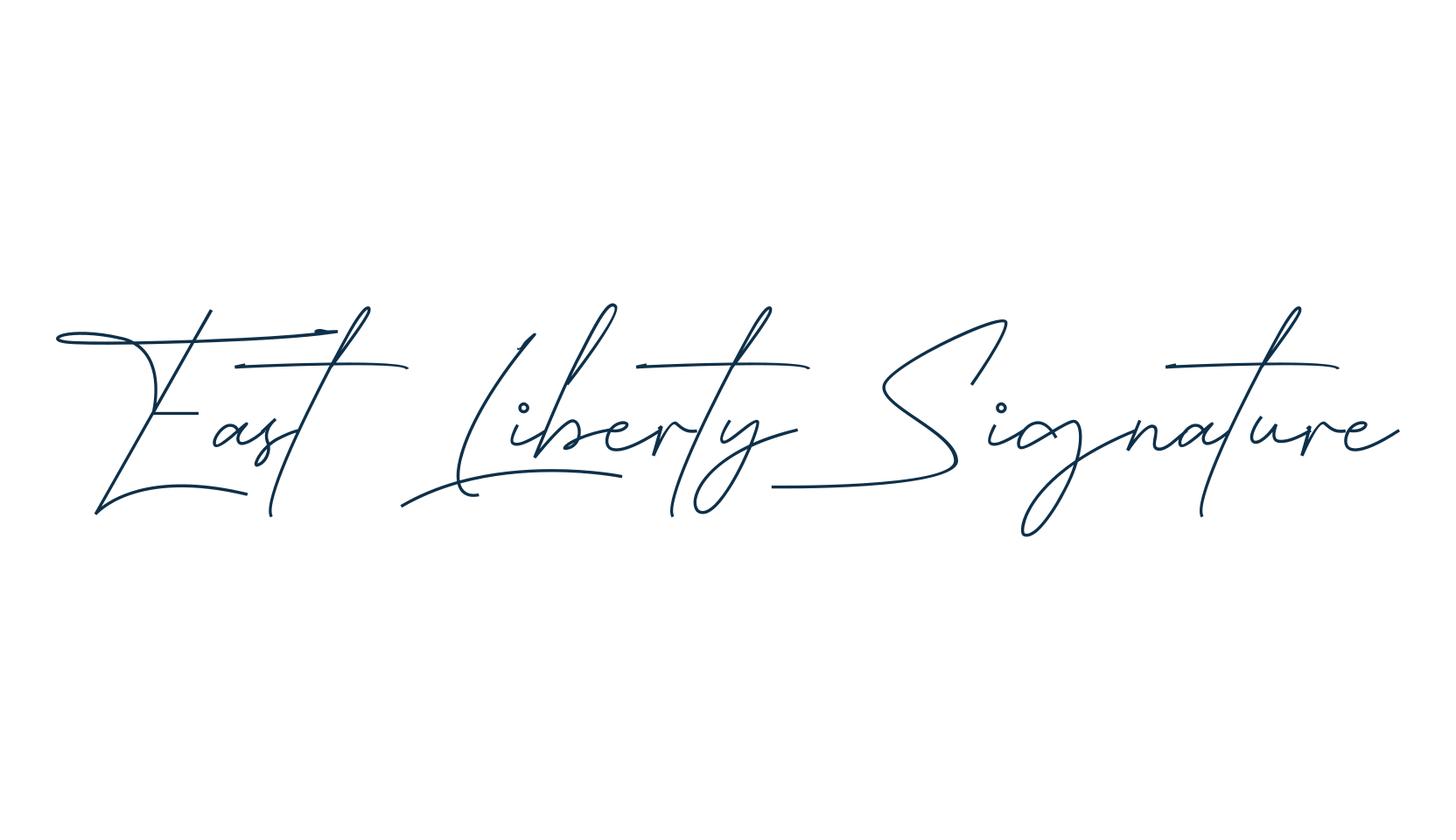 East Liberty Signature, handwriting font preview