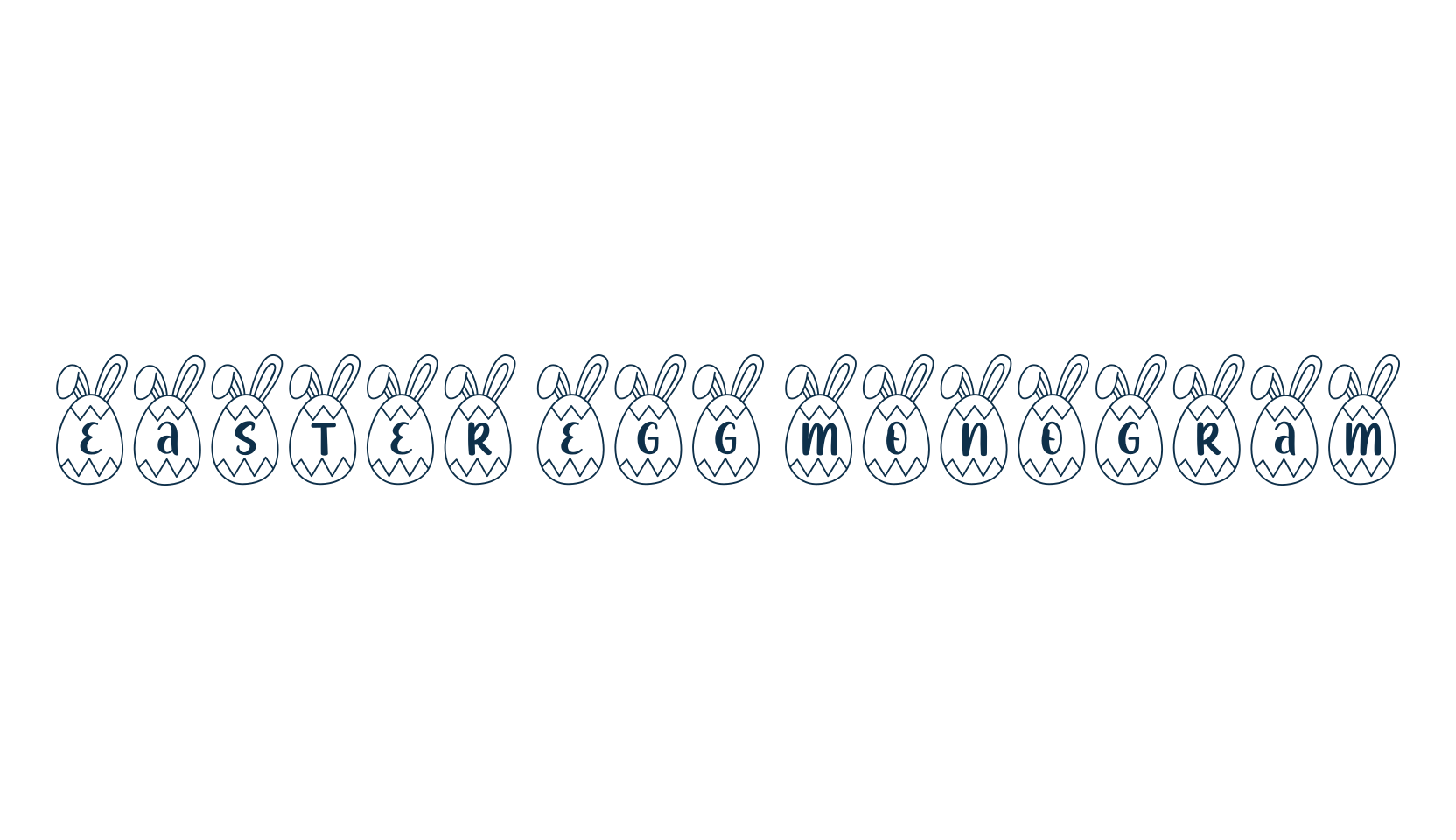 Easter Egg Monogram, fancy decorative font preview