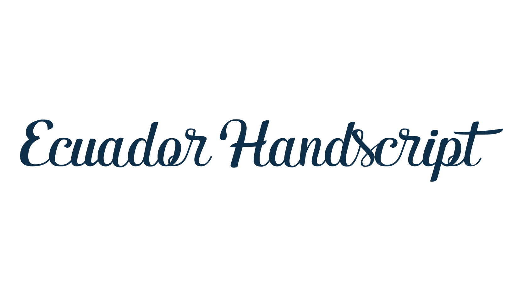 Ecuador Handscript, fancy decorative font preview